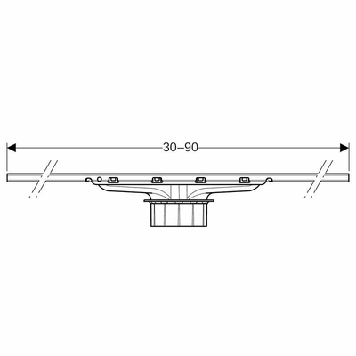 Lattiakaivon Kouru Geberit 900mm Harjattu Teräs Cl30
