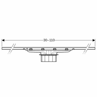 Lattiakaivon Kouru Geberit 1100mm Harjattu Teräs Cl30