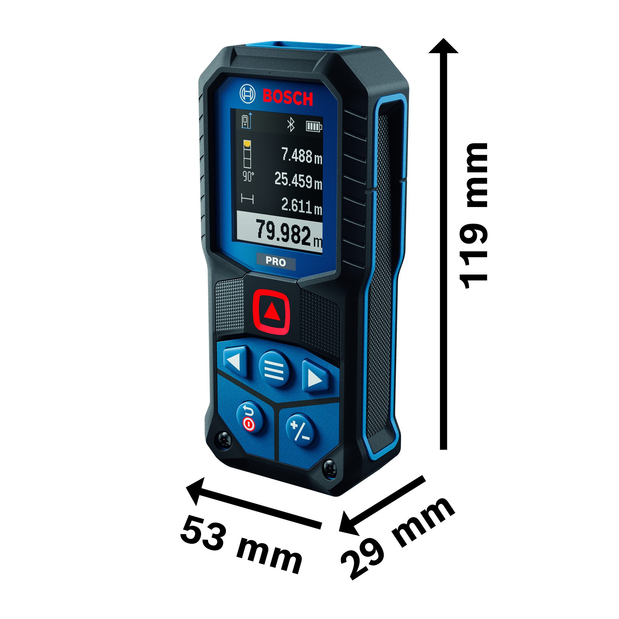 Laseretäisyysmittalaite Bosch PRO GLM80-35C 2xAA