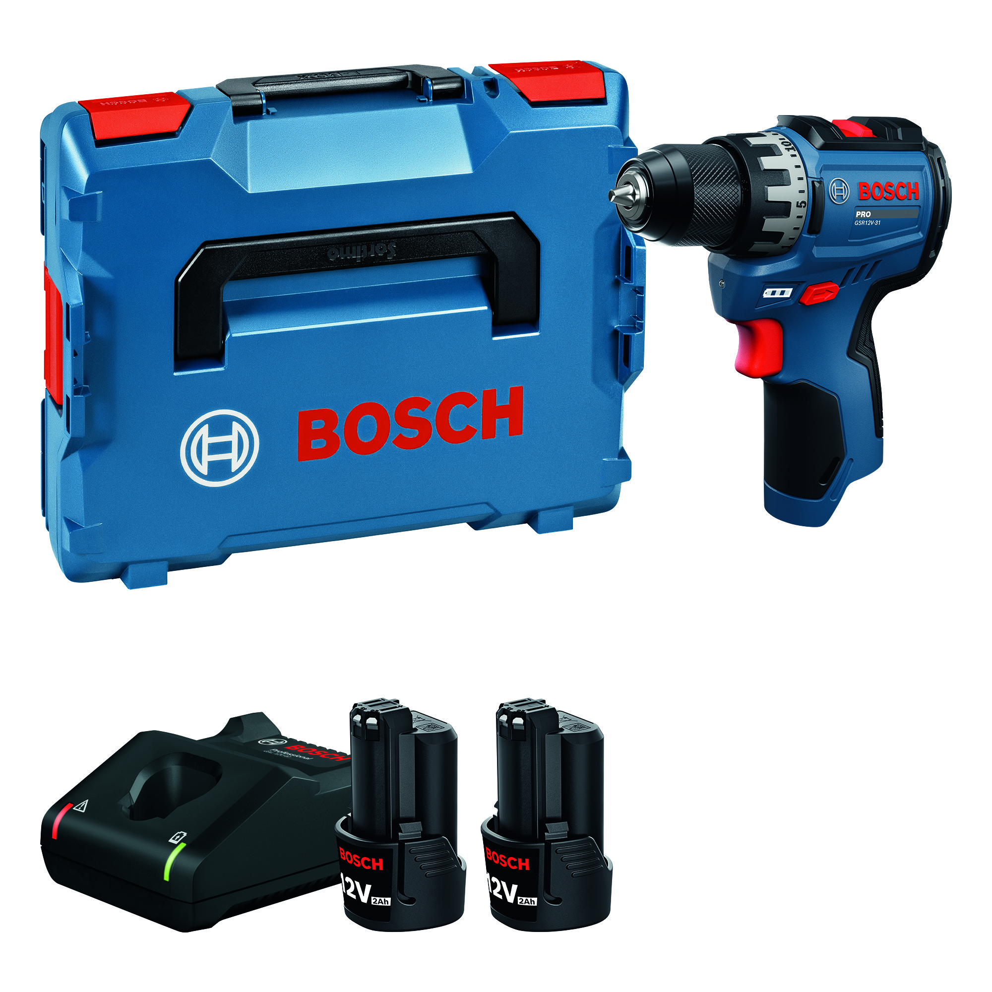 Akkuporakone Bosch PRO GSR12V-31 2x2Ah L-Boxx
