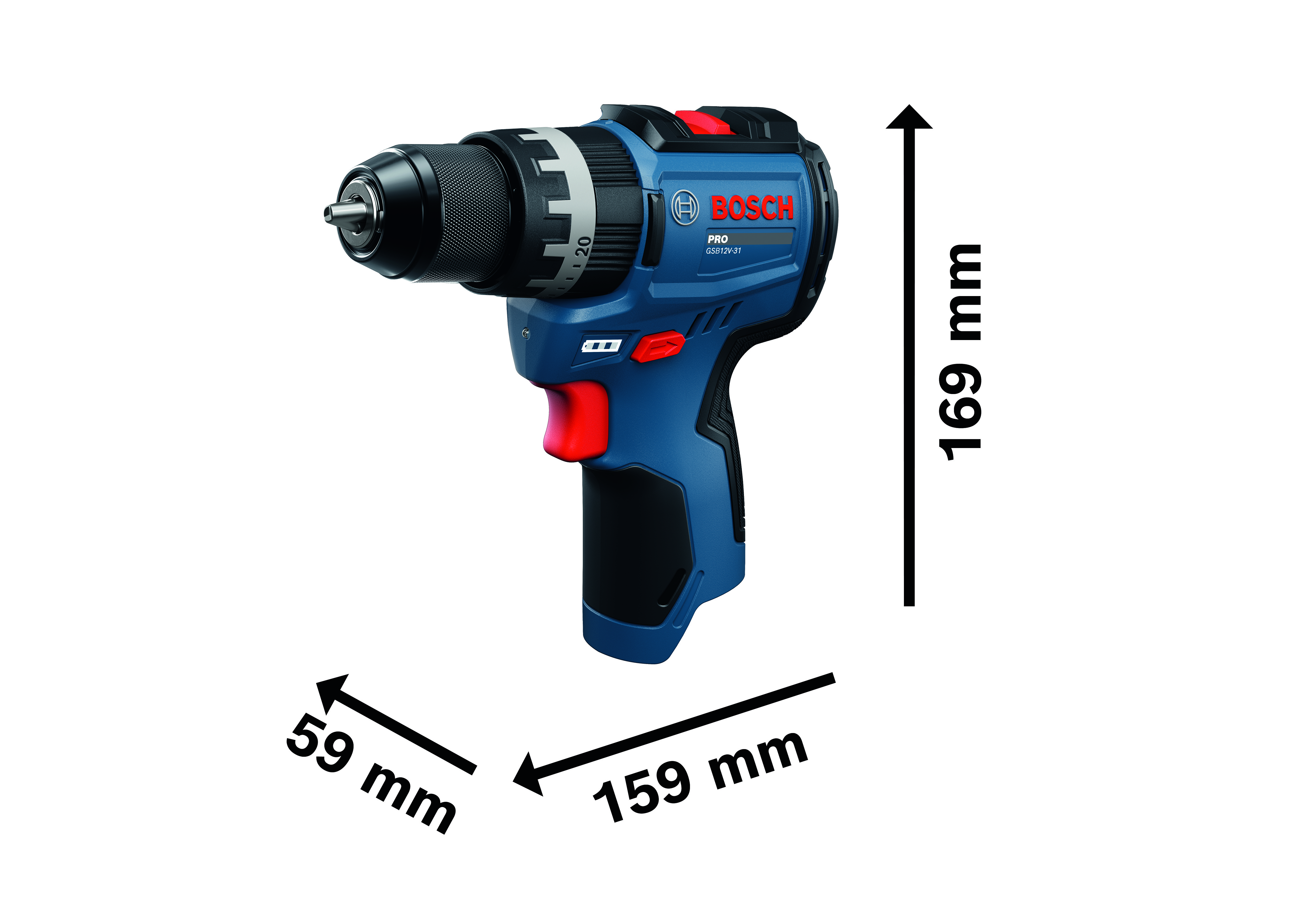 Akkuporakone Bosch PRO GSR12V-31 2x2Ah 25xAC