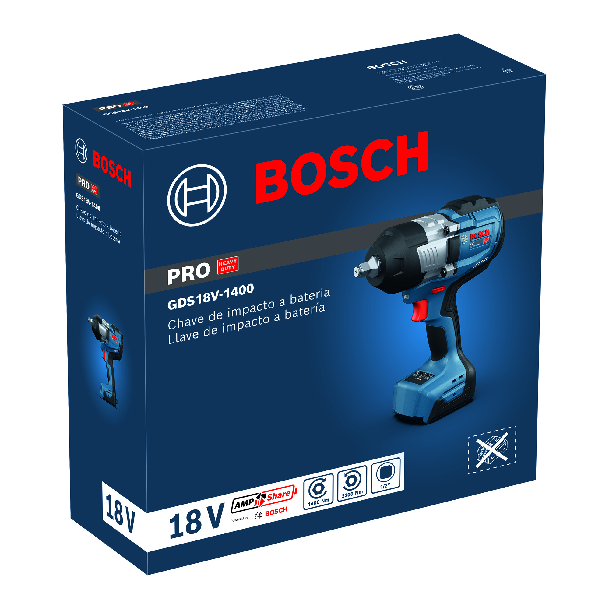 Akkuiskumutterinväännin Bosch PRO GDS18V-1400 Solo