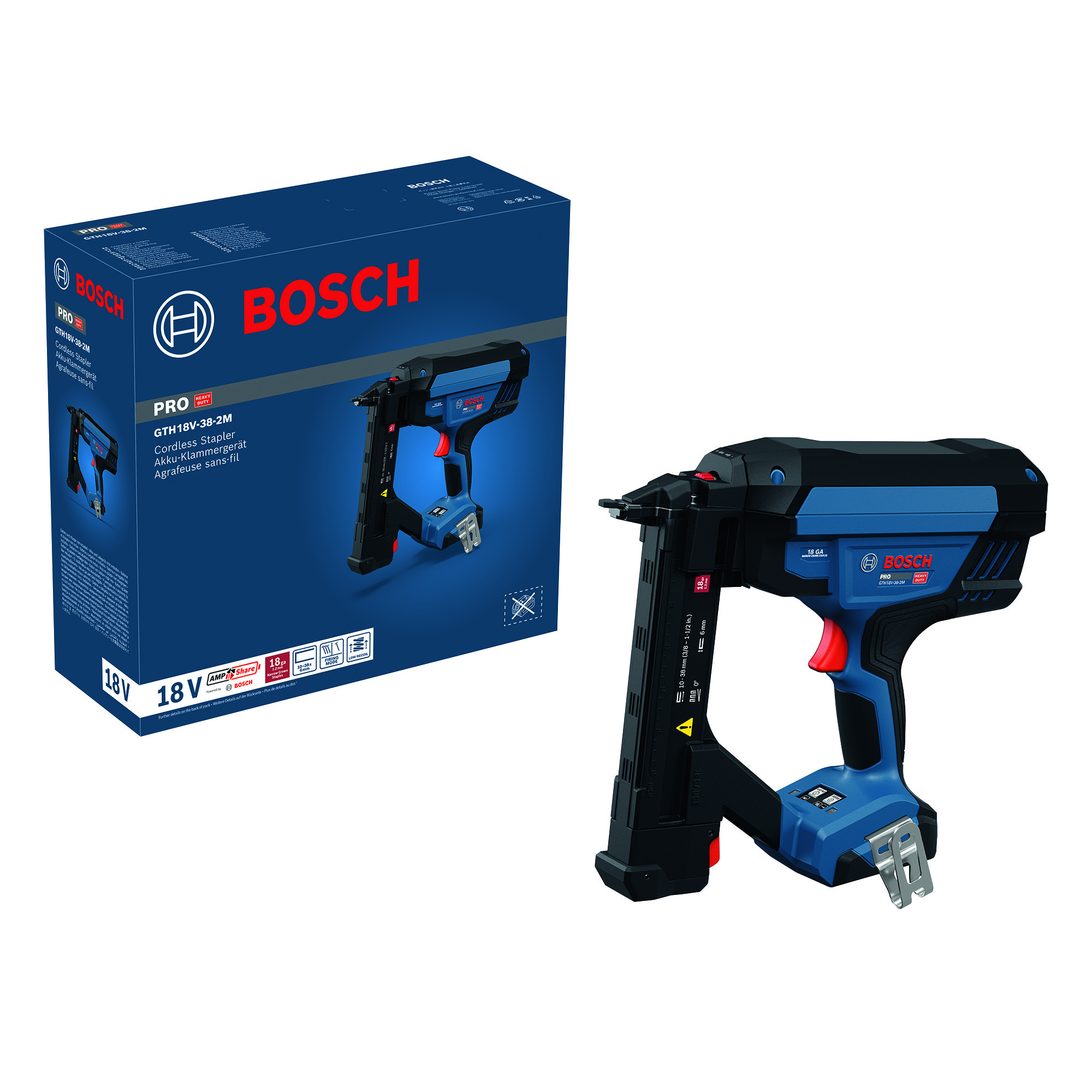 Akkuhakasnaulain Bosch PRO GTH18V-38-2M Solo