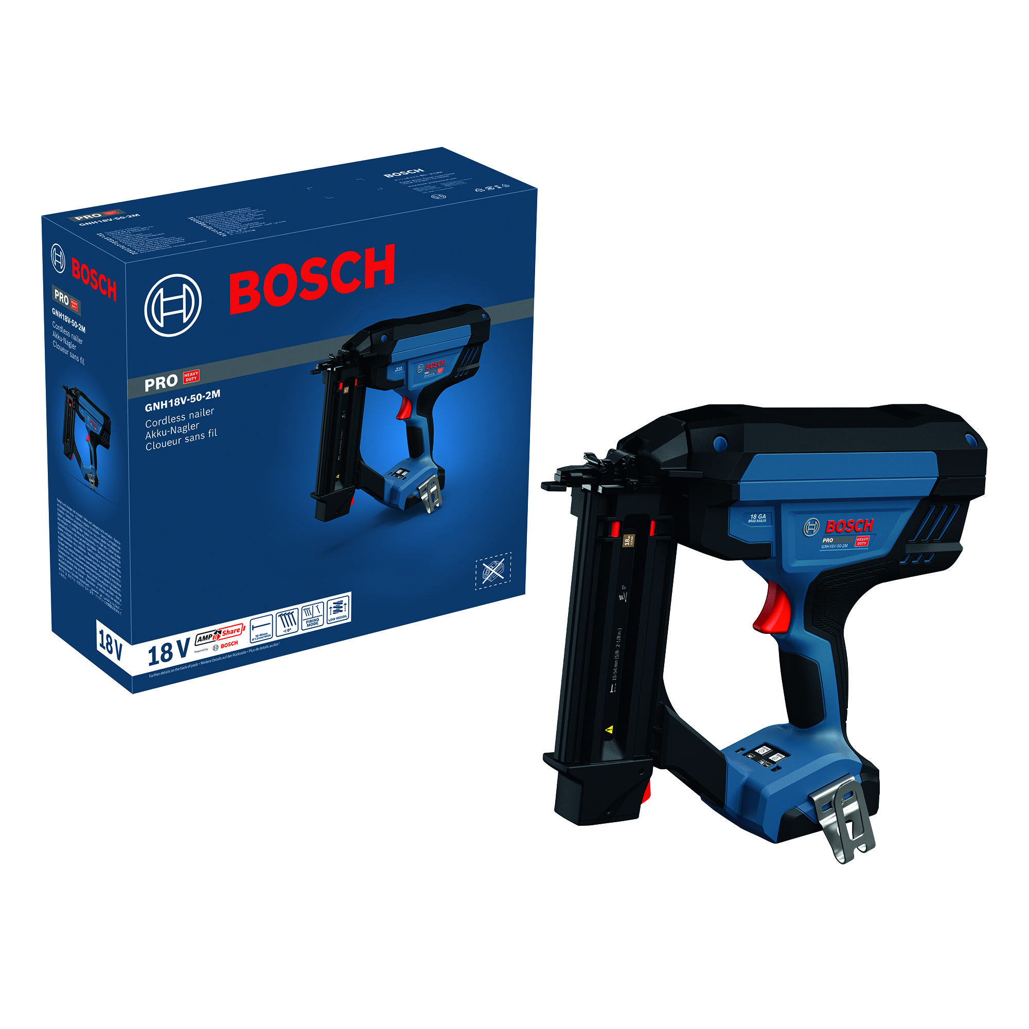 Akkuviimeistelynaulain Bosch PRO GNH18V-50-2M Solo