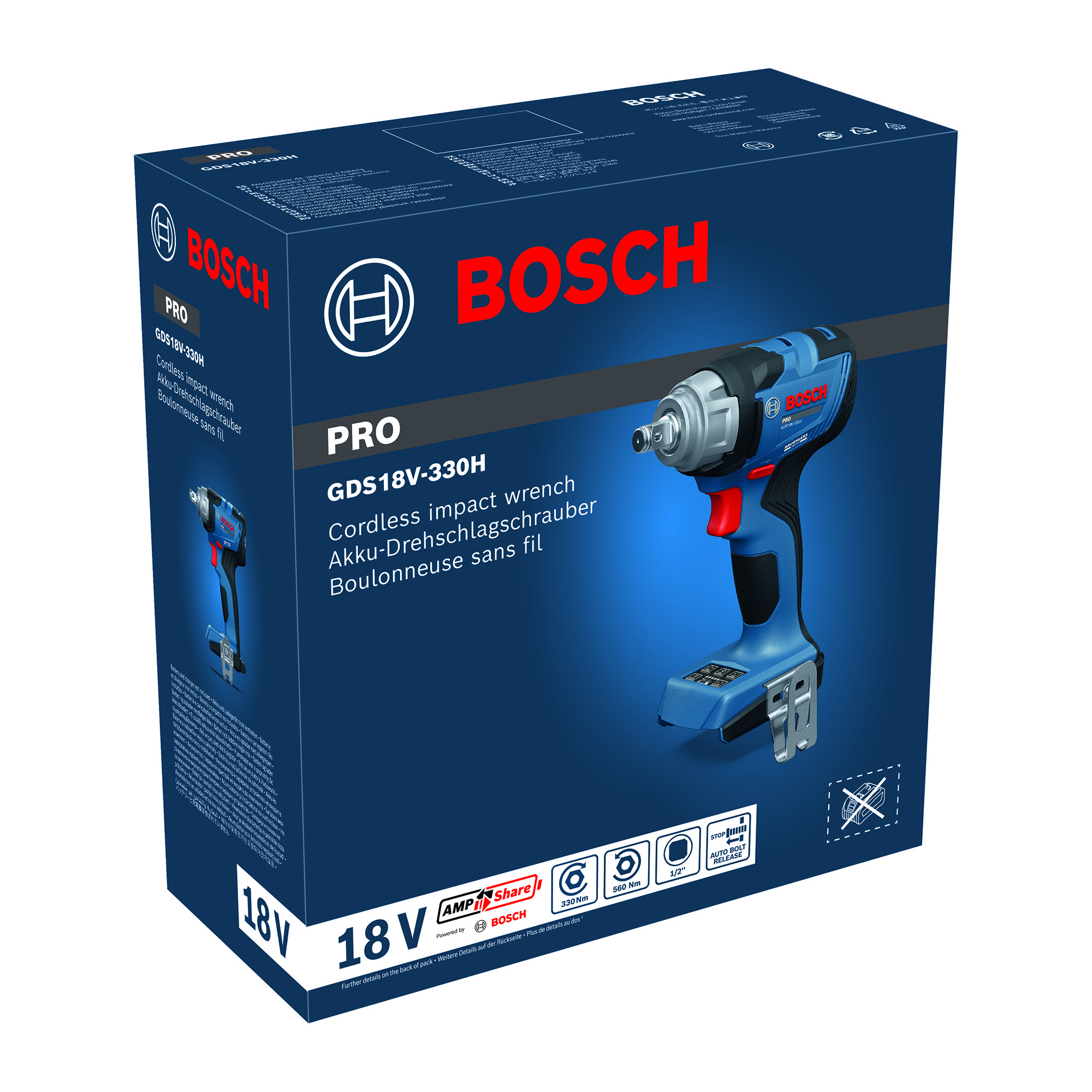 Akkuiskumutterinväännin Bosch PRO GDS18V-330H Solo