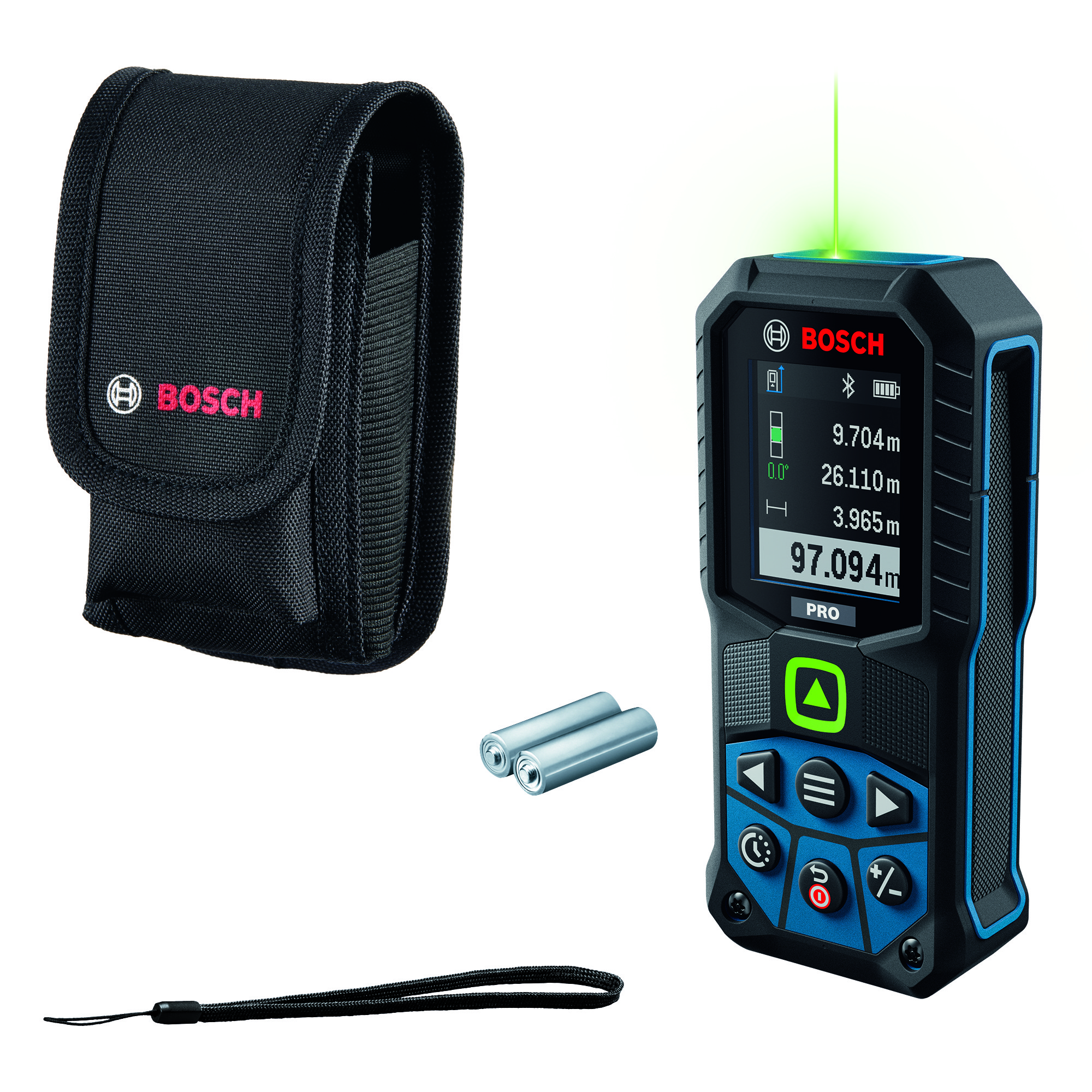 Laseretäisyysmittalaite Bosch PRO GLM100-36CG 2xAA
