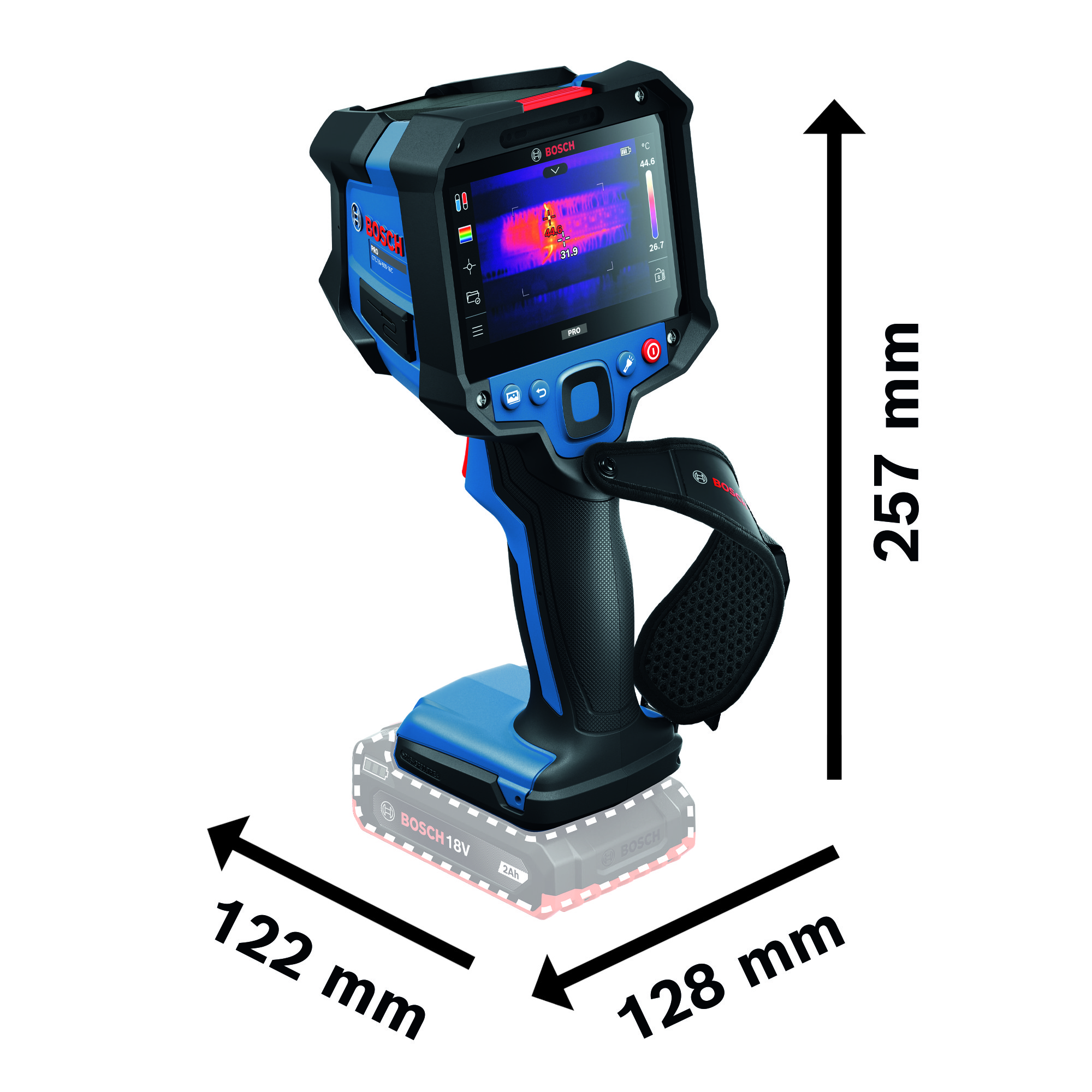 Lämpökamera Bosch PRO GTC18V-600-16C 1x2,0Ah L-Boxx