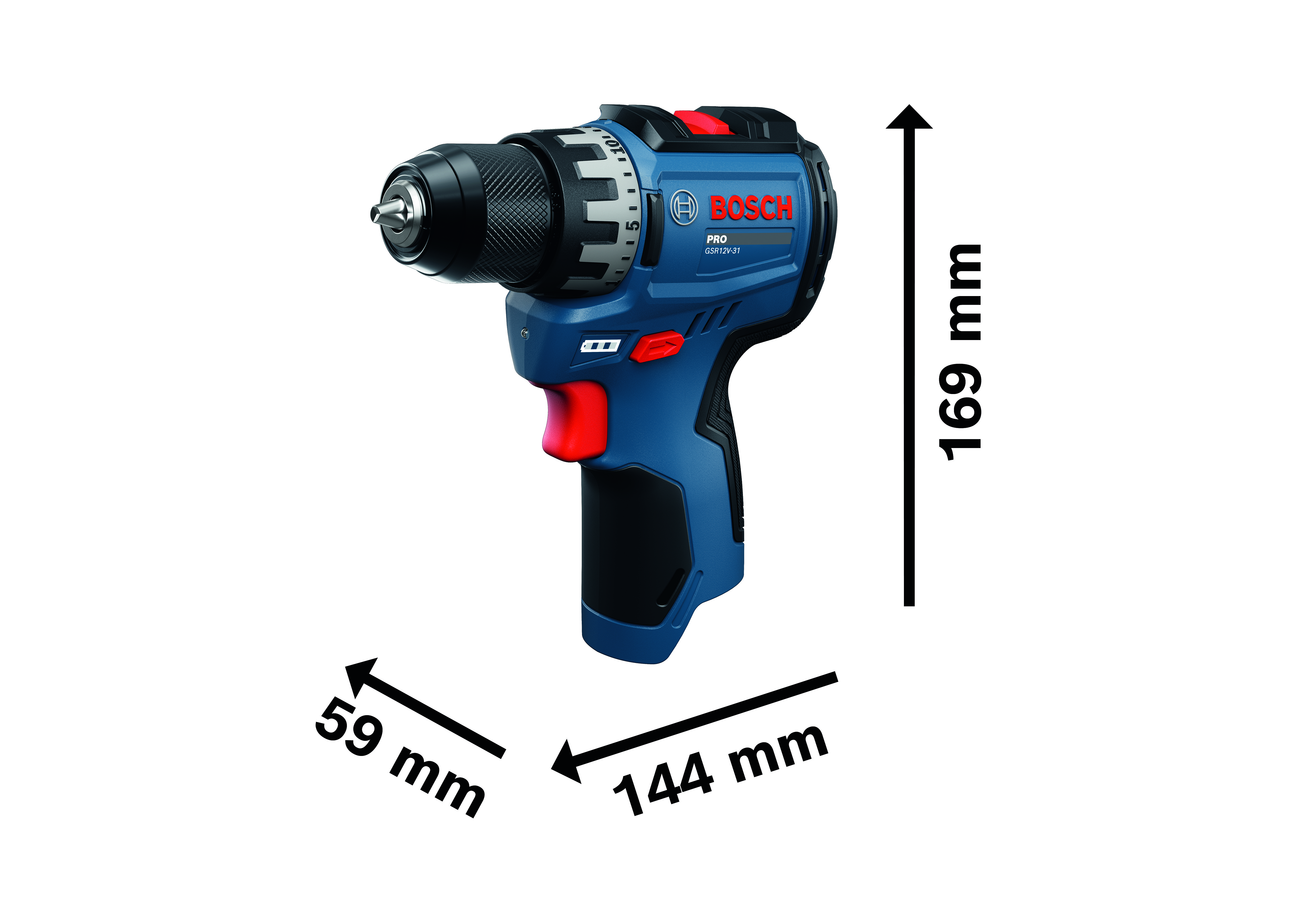 Akkuporakone Bosch PRO GSR12V-31 1x2Ah 1x3Ah 39xAC