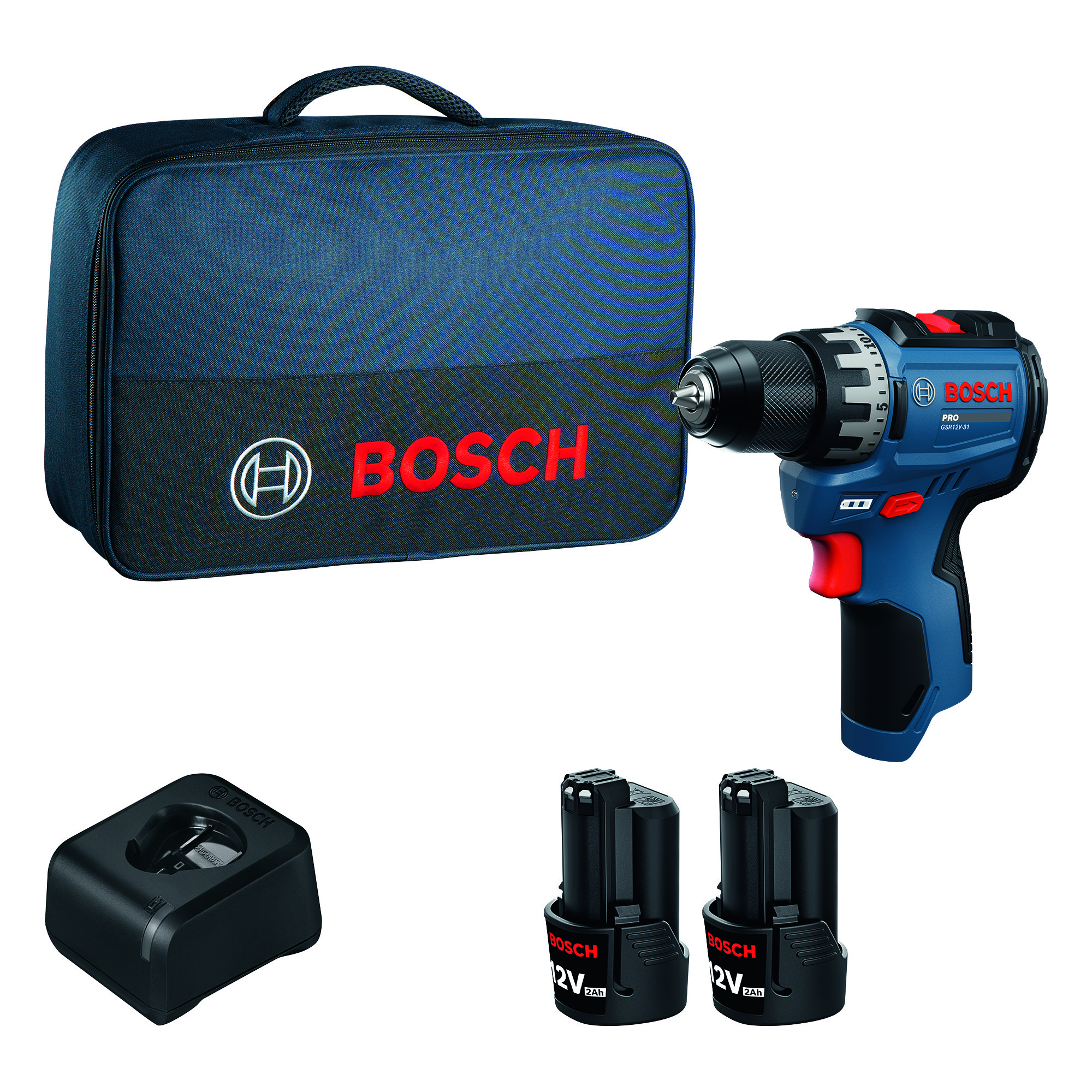 Akkuporakone Bosch PRO GSR12V-31 2x2Ah