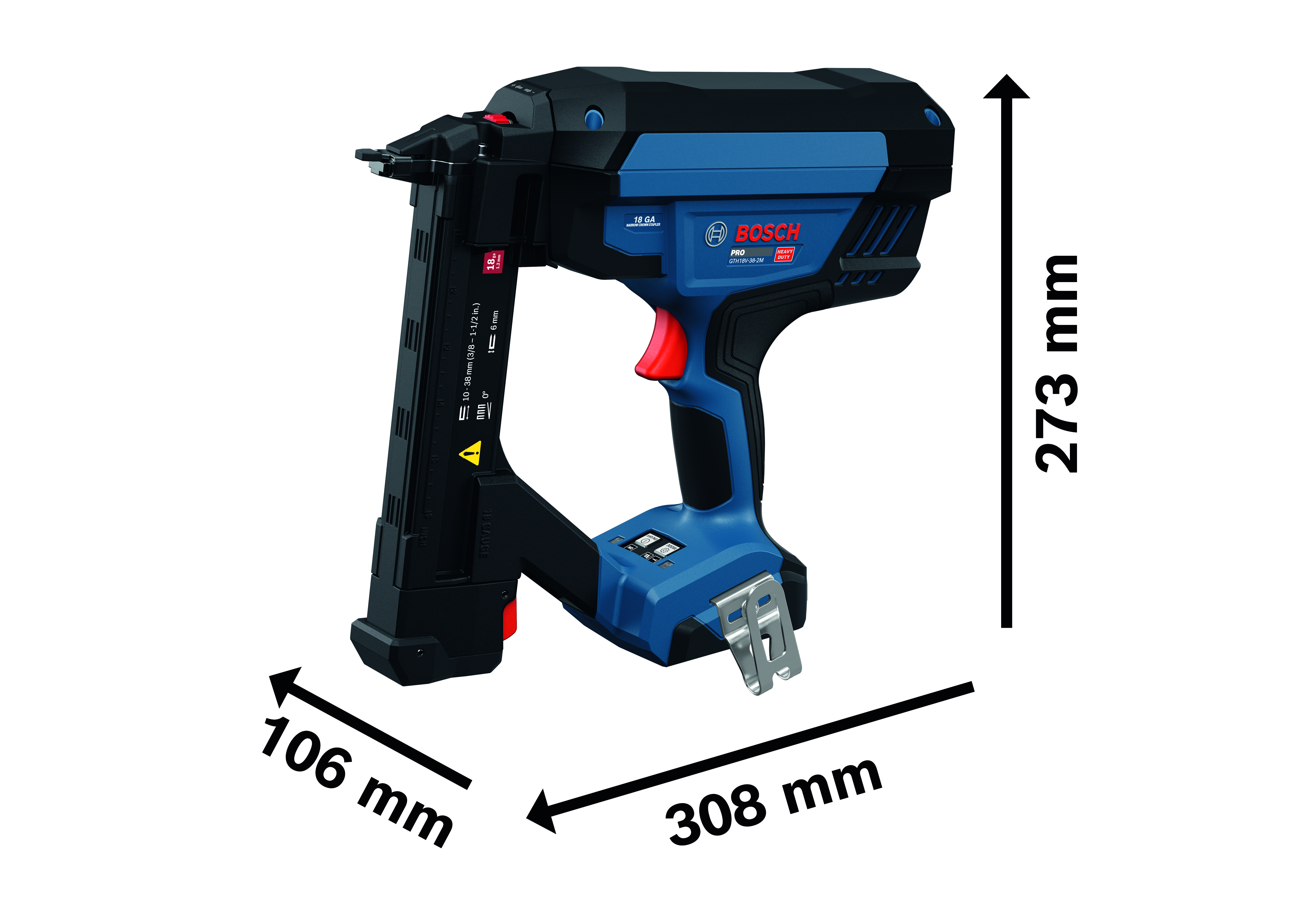 Akkuhakasnaulain Bosch PRO GTH18V-38-2M Solo