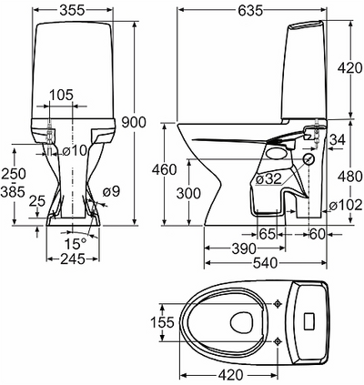 Wc-istuin ei kantta Ido 3856701101 Glow kork Iso Jal O