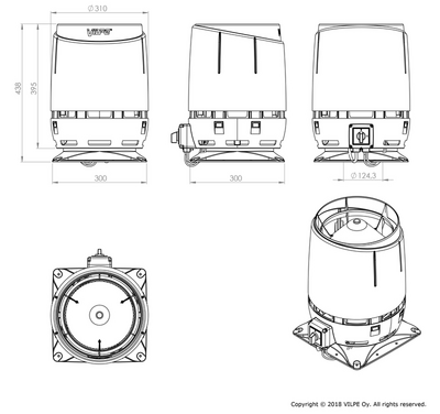 Huippuimuri VILPE Flow EC125S 300x300 musta