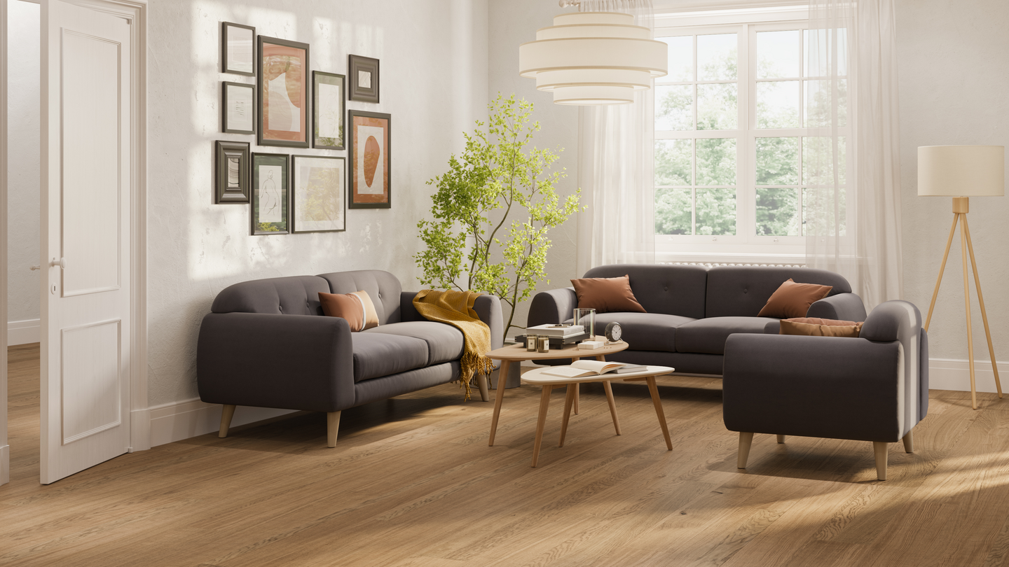Kovetettu puulattia Woodura Vista Multistrip Tammi Brown 9x200x2030mm 2,436