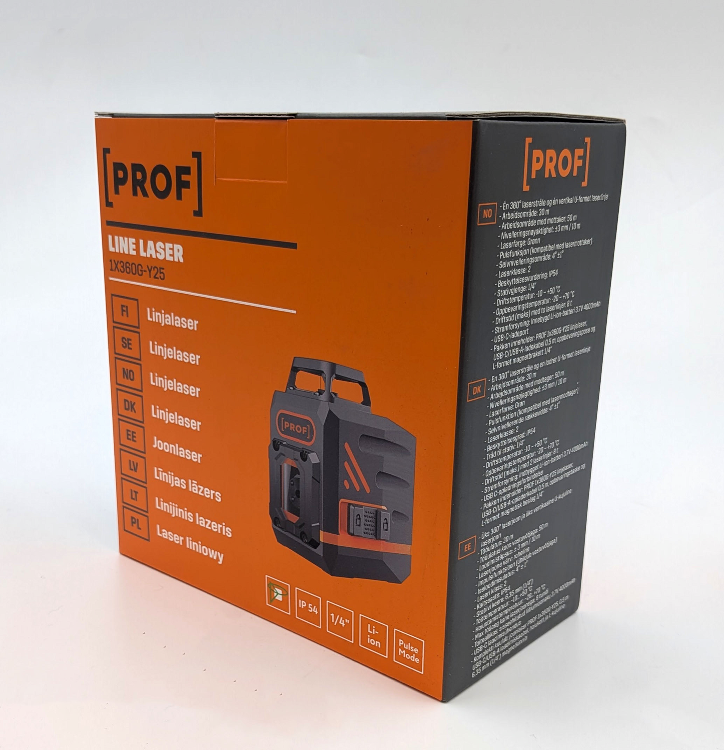 Linjalaser PROF 1X360G-Y25 vihreä laser