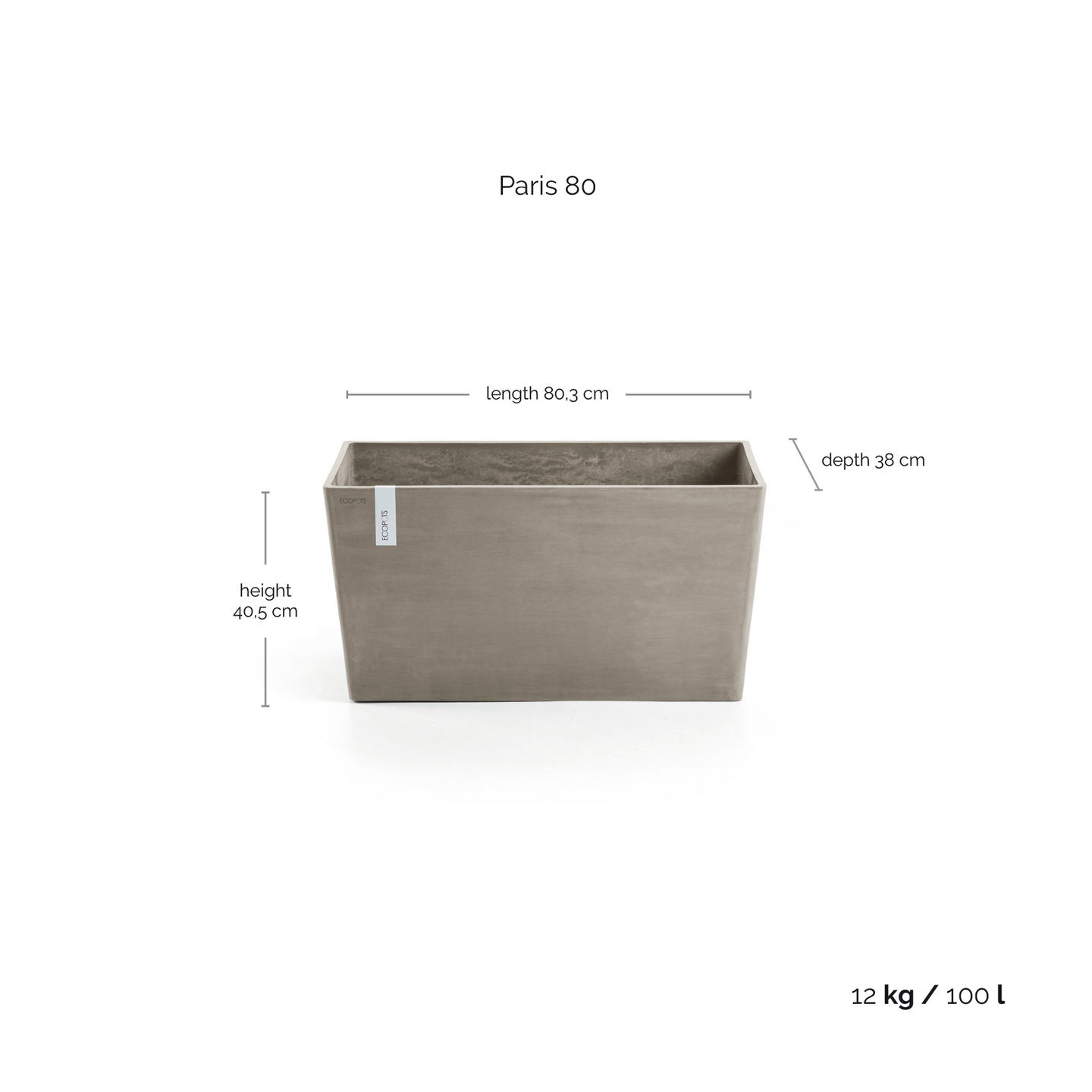 Ruukku Ecopots Pariisi 80cm taupe