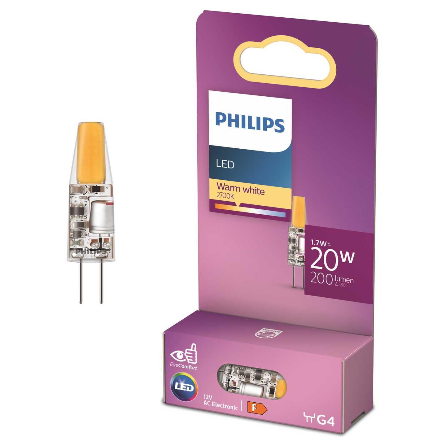 LED-Lamppu Philips 20W WW 12V ND micro SRT6 200 LM - 2700K G4
