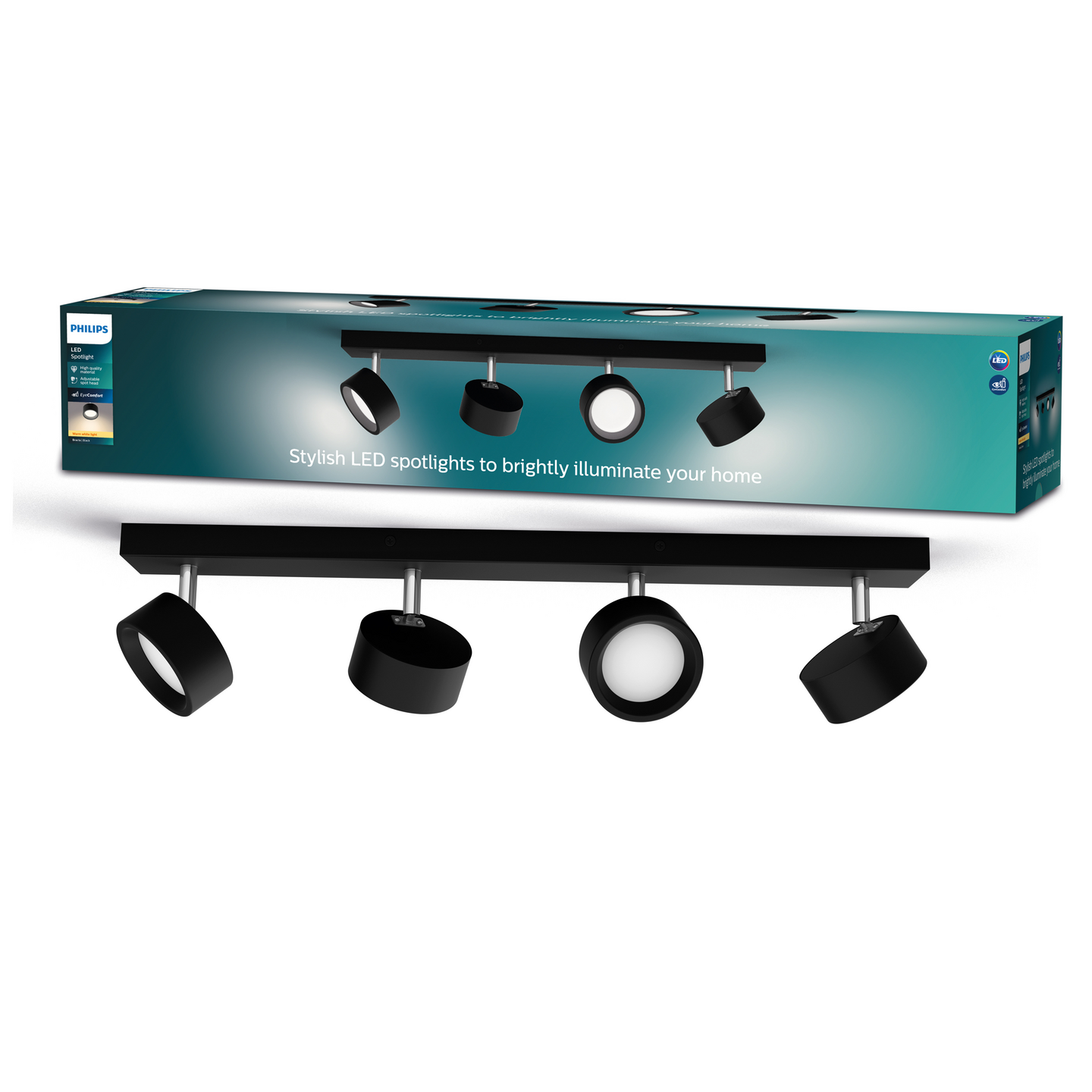 Kohdevalaisin Philips Bracia 4x5.5W HV 2200lm 2700K musta