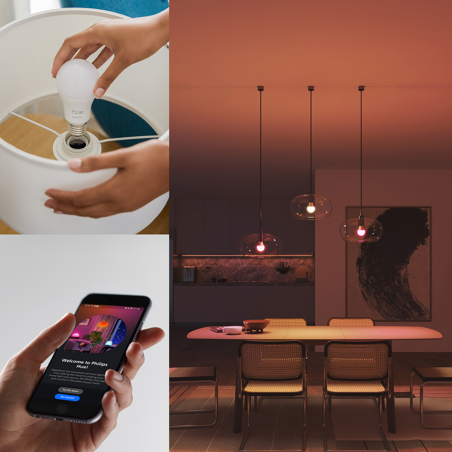 Led-lamppu PHILIPS ESSENTIAL White and Color Ambiance 806lm 2200-6500K E27 2kpl