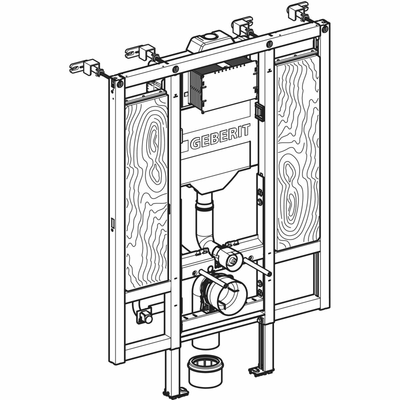 Asennusteline Geberit Duofix Sigma 112cm PE-X tukikahvoille