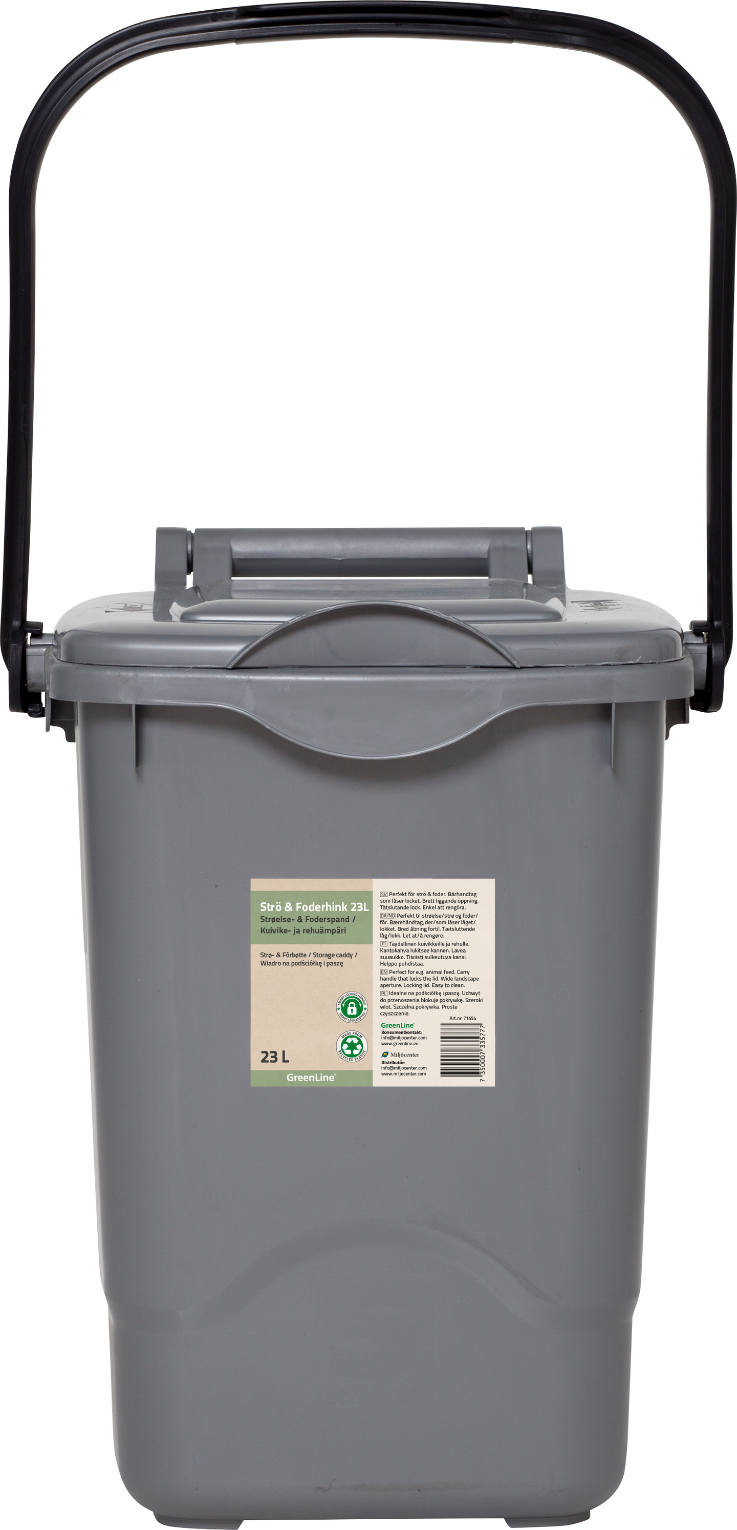 Kompostiämpäri 23l harmaa 100mm