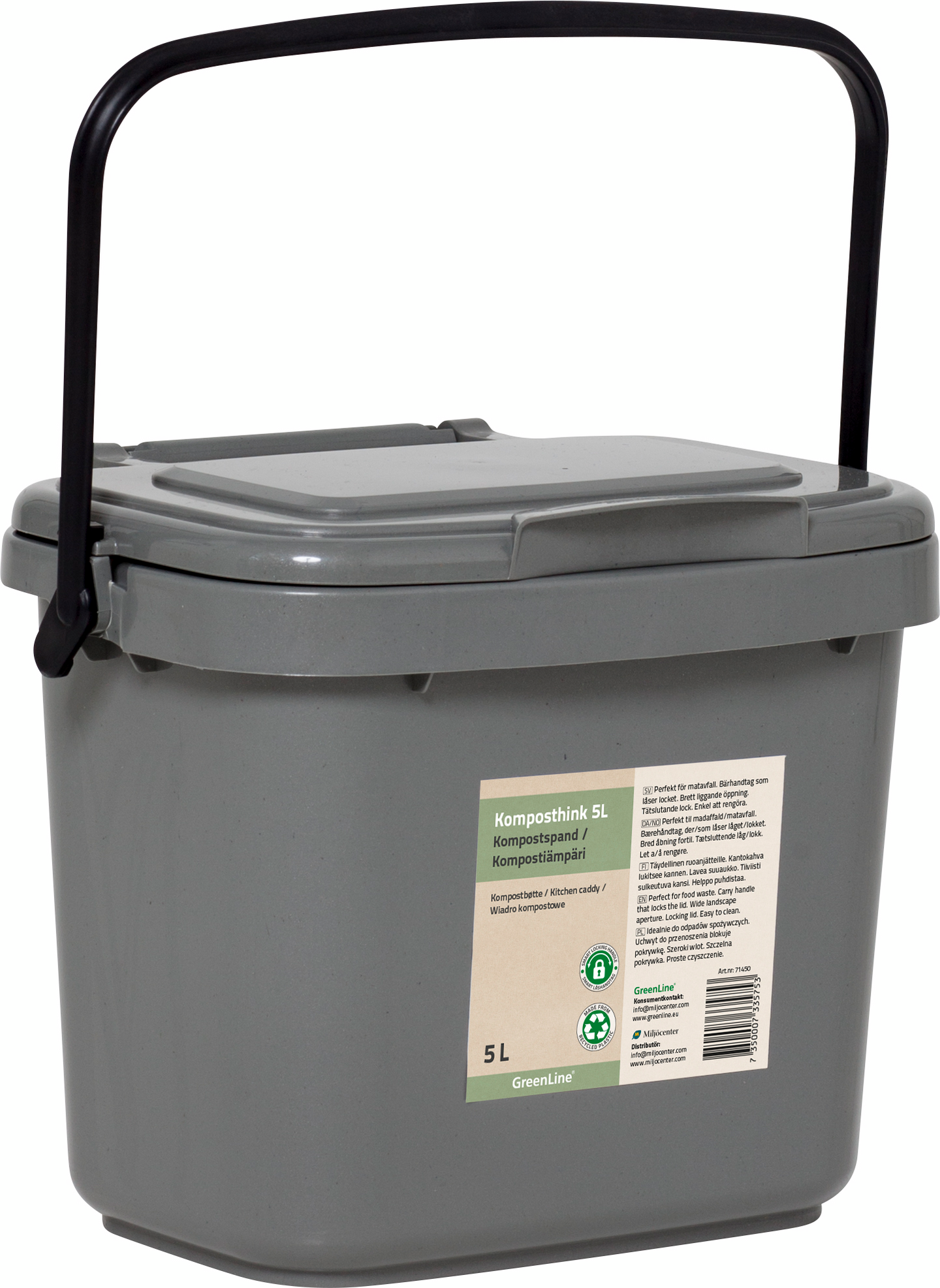 Kompostiämpäri Greenline 5l harmaa