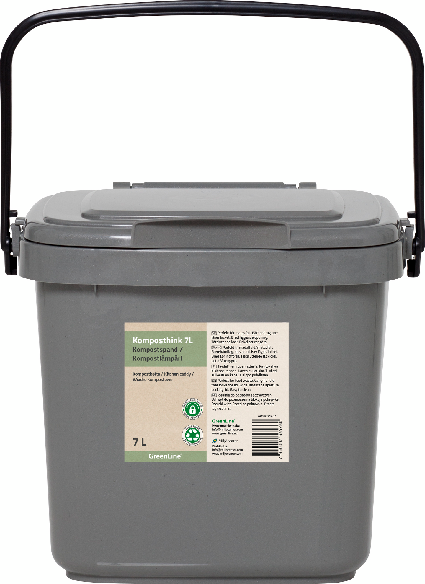 Kompostiämpäri Greenline 7l harmaa