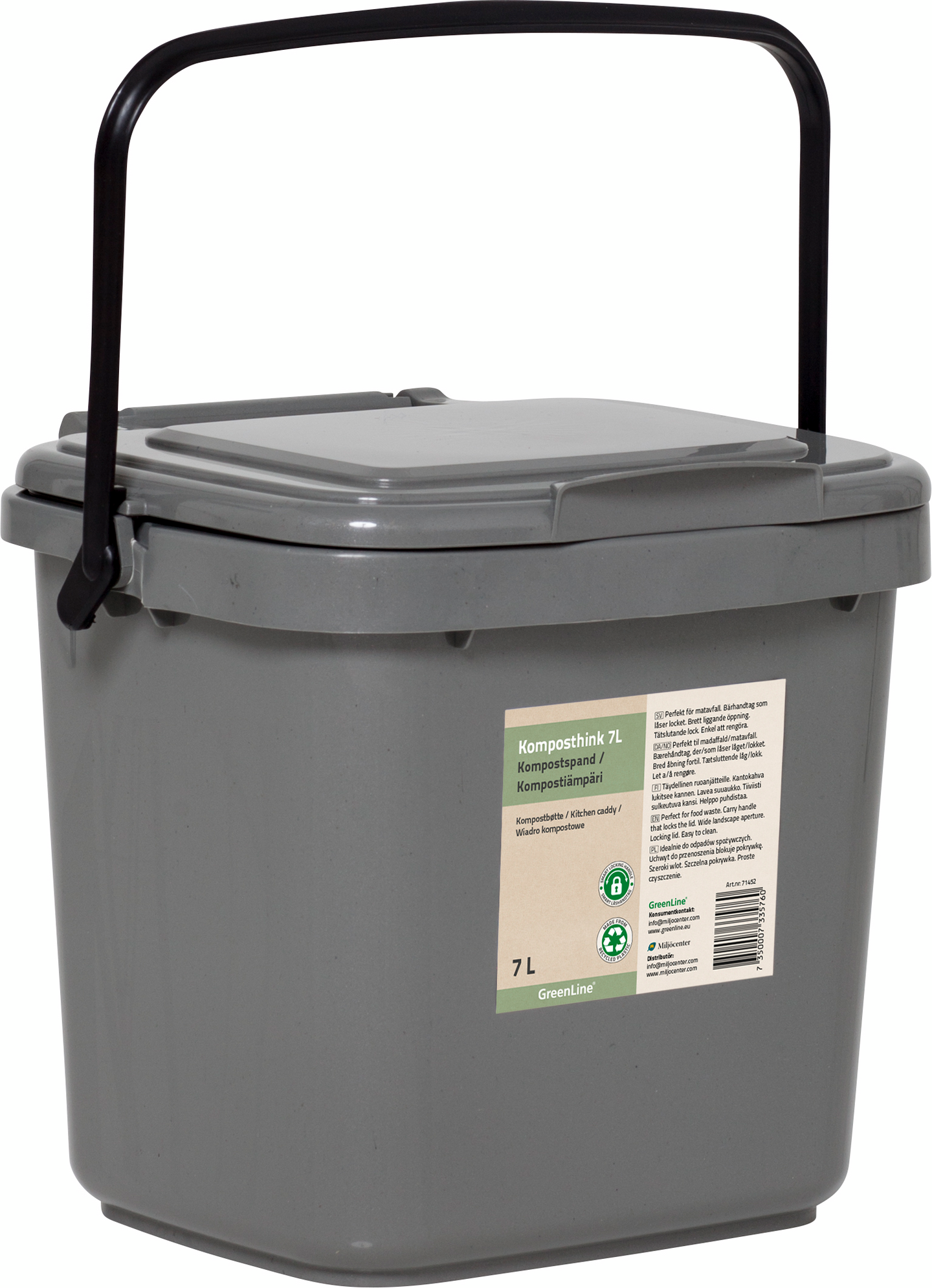 Kompostiämpäri Greenline 7l harmaa
