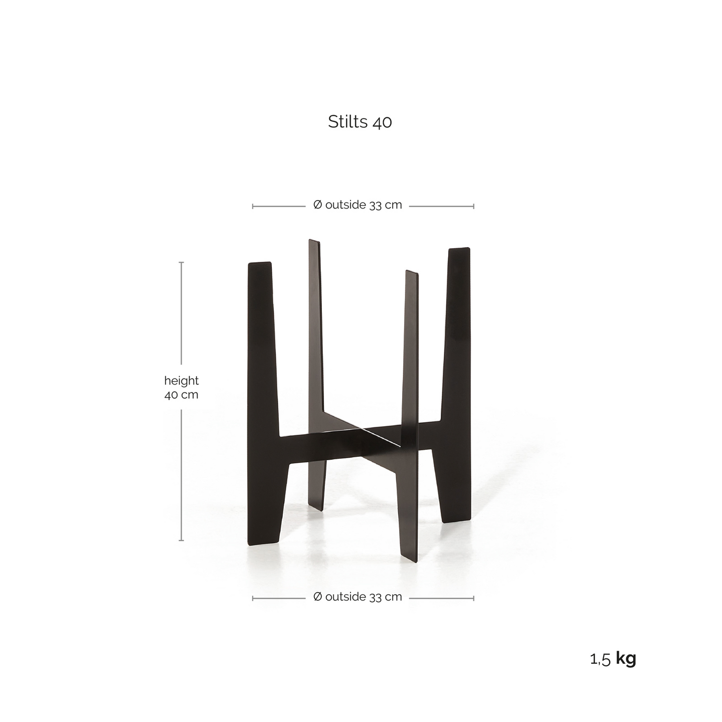 Jalusta Ecopots ruukulle 40cm musta
