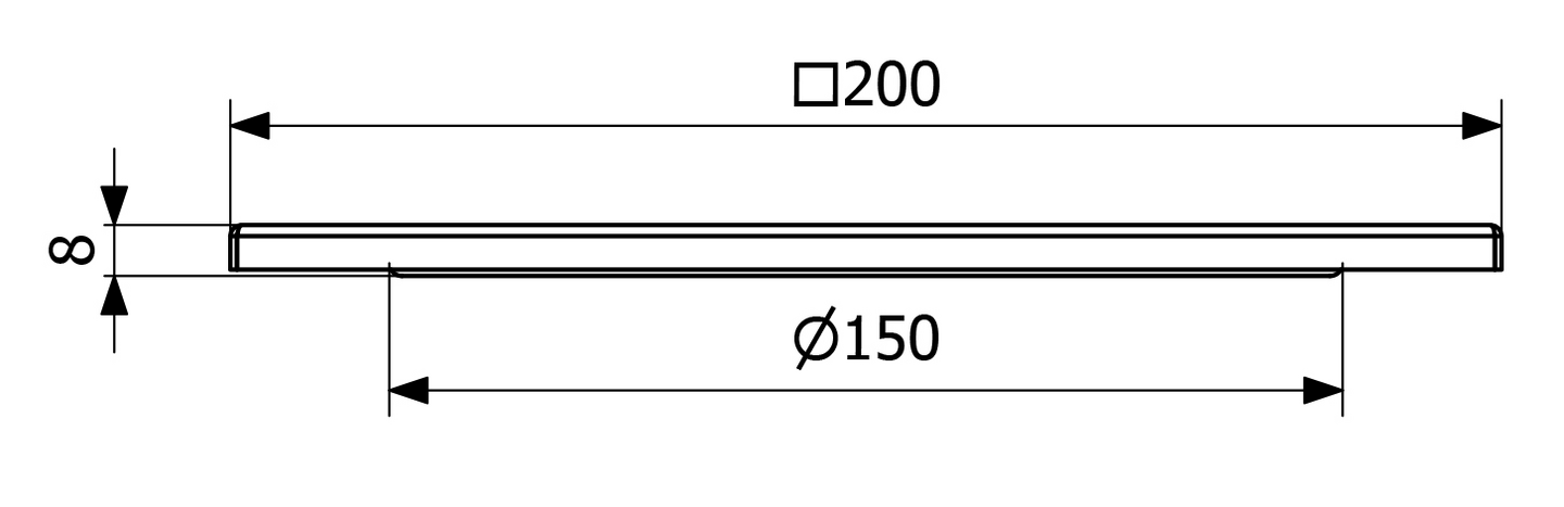 Neliökansi Uponor 200x200 Drain 32mm reikä ruostumaton