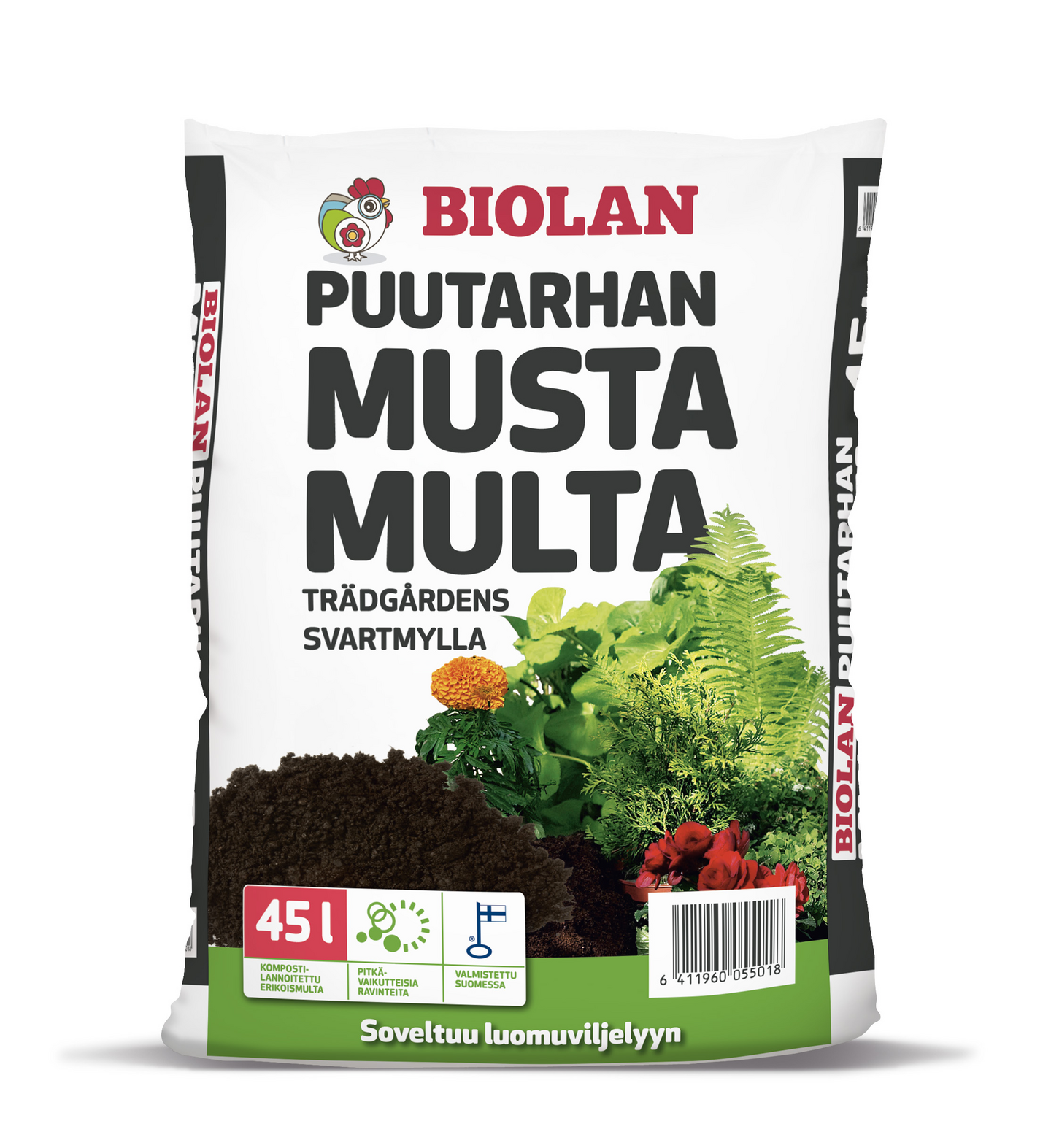 Puutarhan Musta Multa Biolan 45l