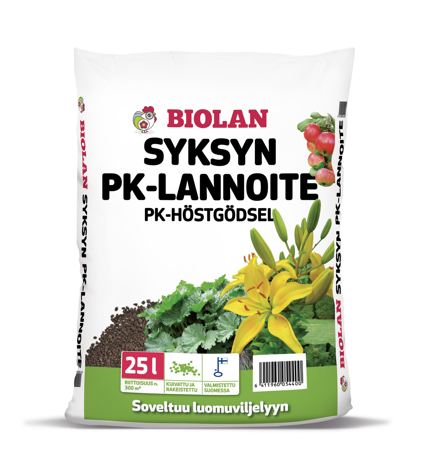 Syksyn pk-lannoite Biolan 25l