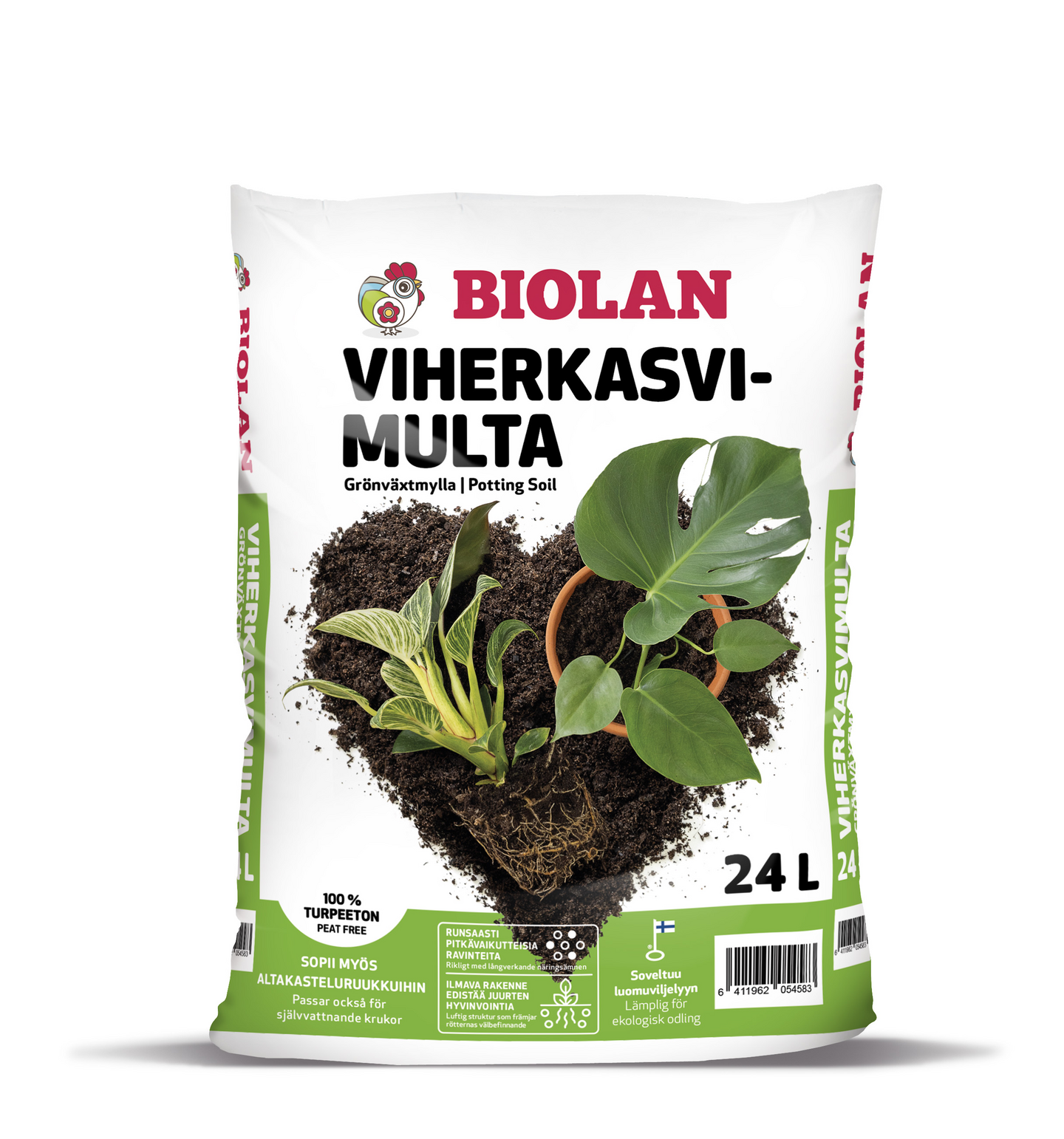 Viherkasvimulta Biolan turpeeton 24l
