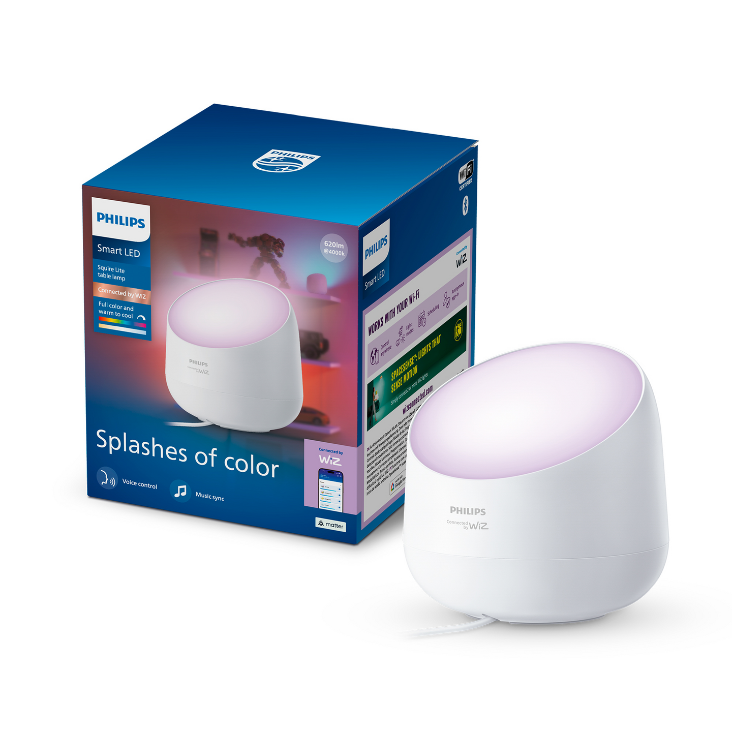 Pöytävalaisin Philips Smart led valkoinen