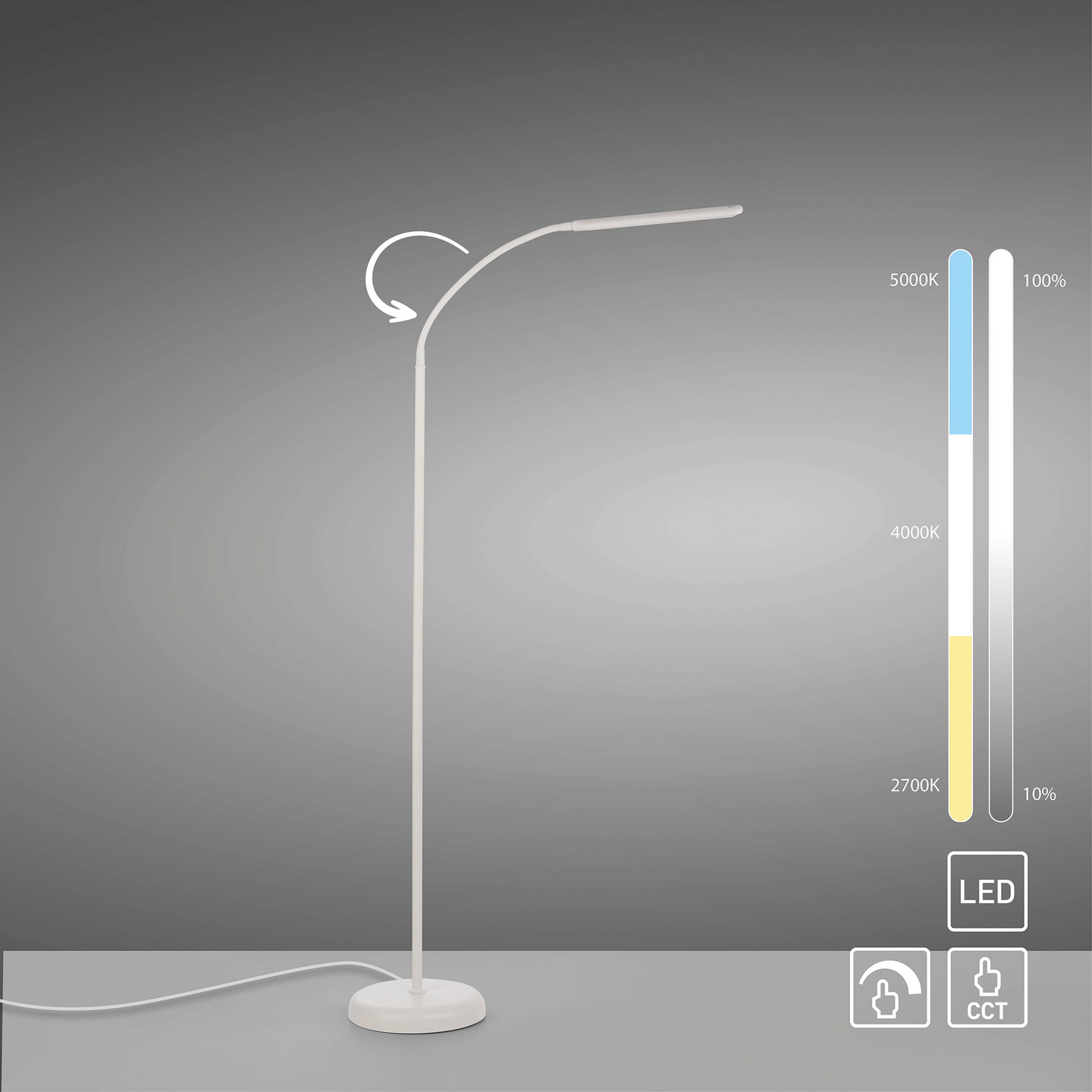 Lattiavalaisin JustLight Elly 7W CCT 2700-5000K valkoinen