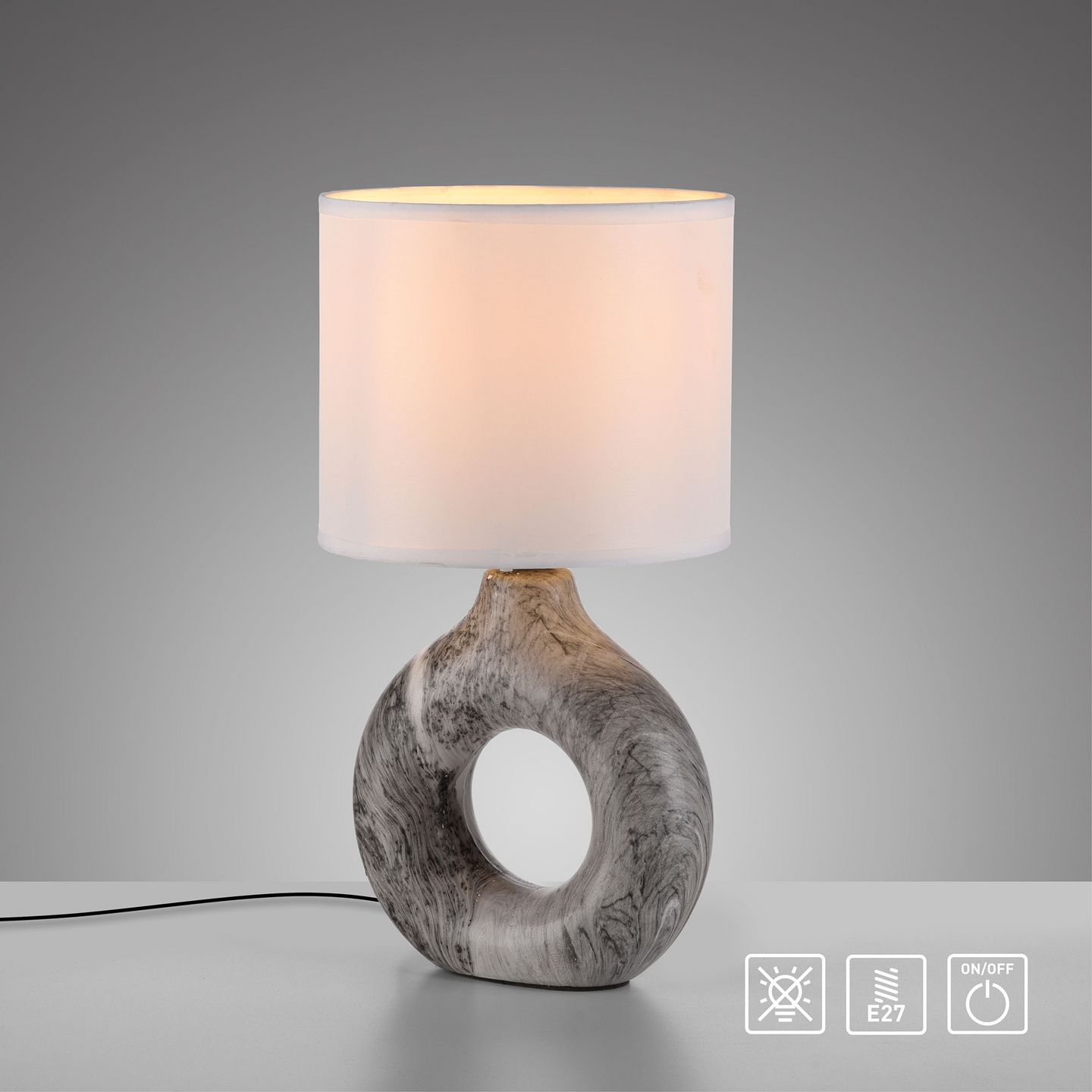 Pöytävalaisin JustLight Carara E27 harmaa