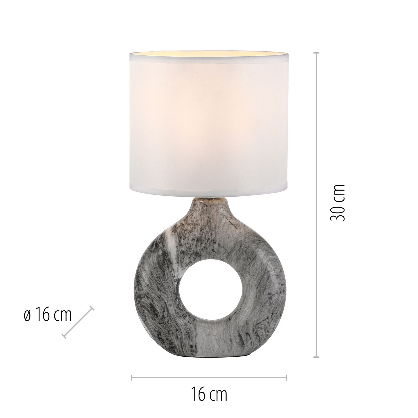 Pöytävalaisin JustLight Carara E27 harmaa