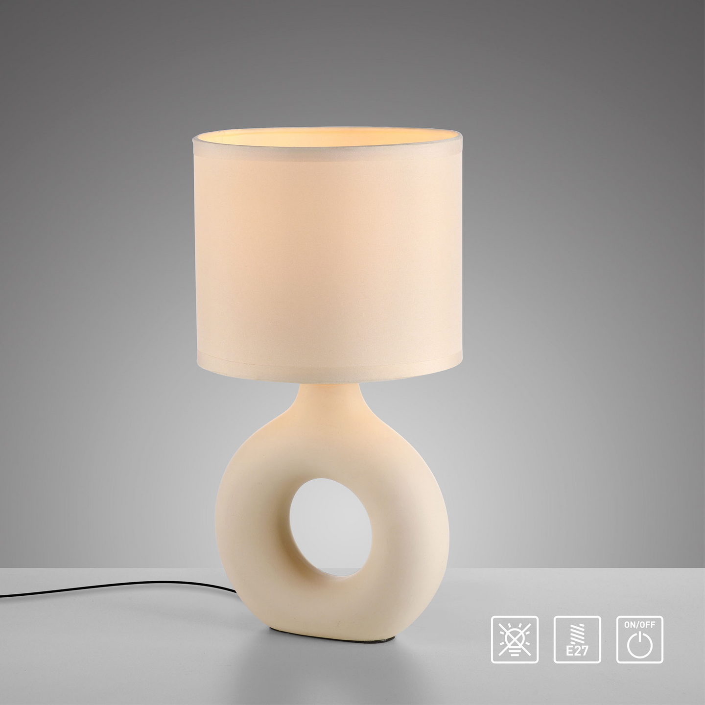 Pöytävalaisin JustLight Carara E27 beige