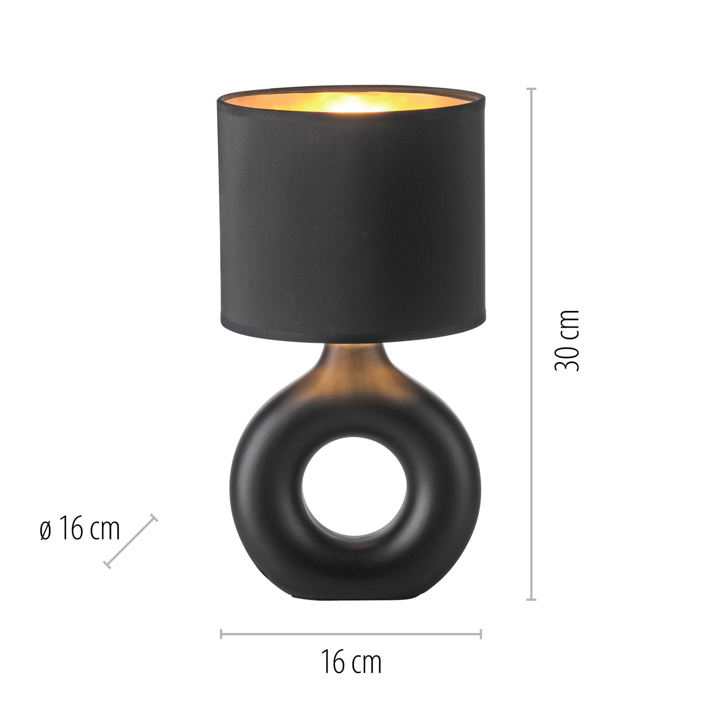 Pöytävalaisin JustLight Carara E27 musta