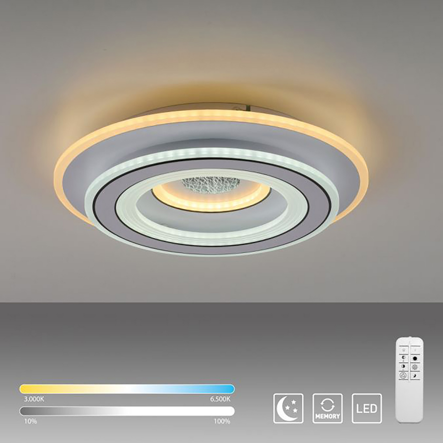 Kattovalaisin Justlight Tolago led 40W CCT valkoinen pyöreä 400mm
