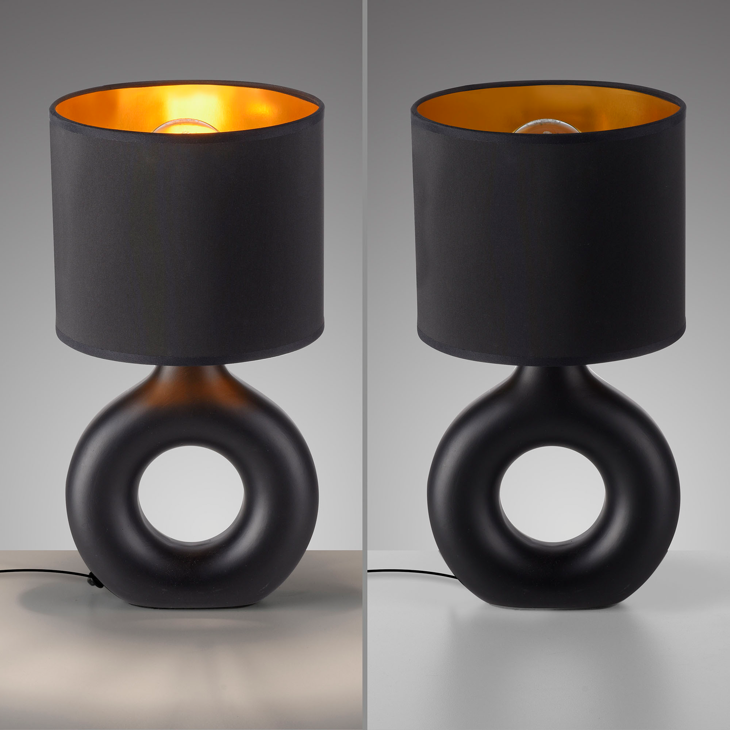 Pöytävalaisin JustLight Carara E27 musta