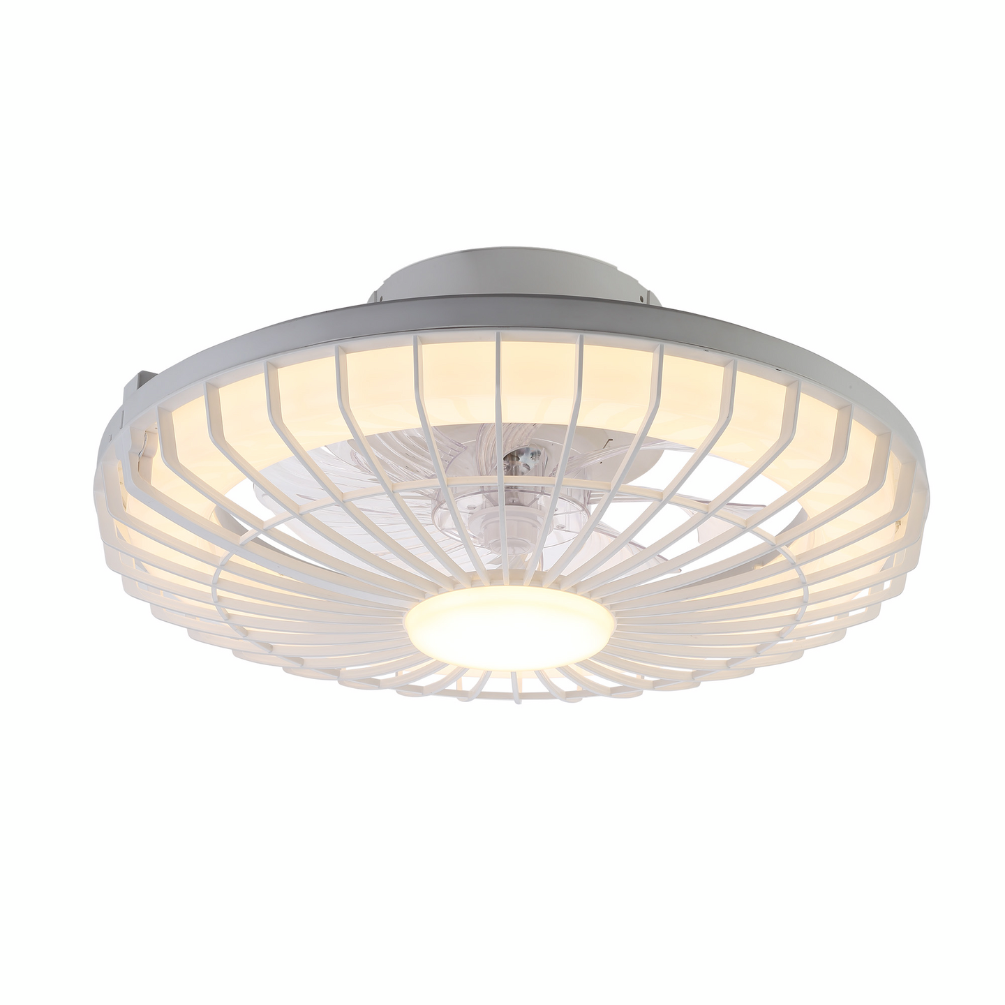 Kattotuuletinvalaisin FocusLight Milano 25W/5W/15W CCT 480mm valkoinen