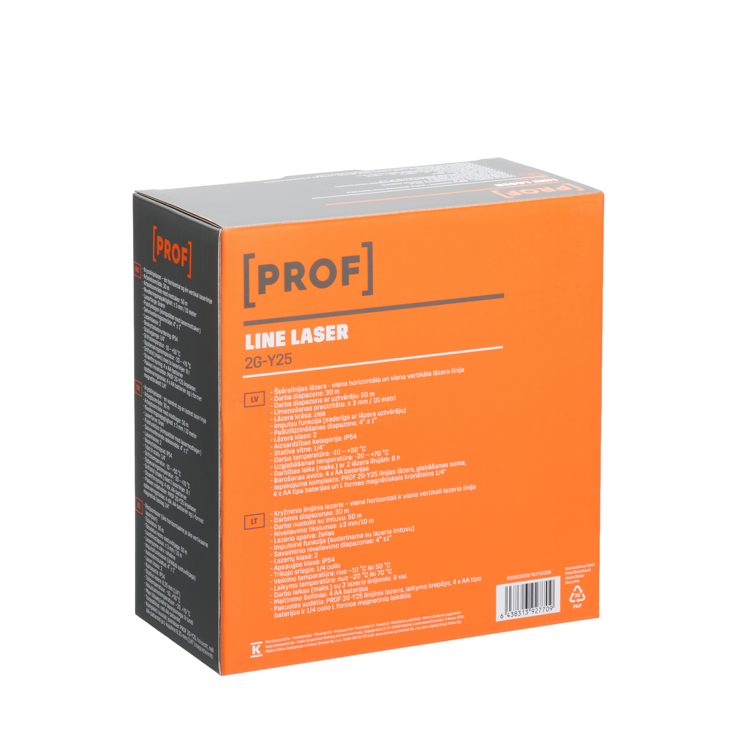 Linjalaser PROF 2G-Y25 vihreä laser