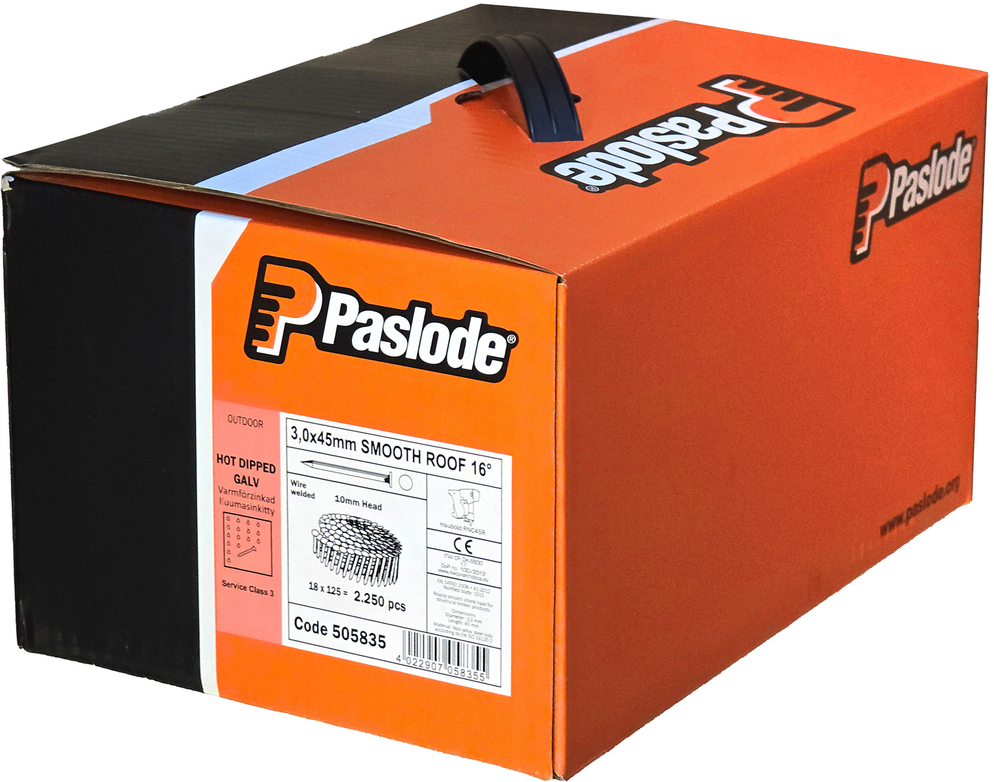Huopanaula Paslode 3,0x45mm 16° rautalankasidottu kuumasinkitty