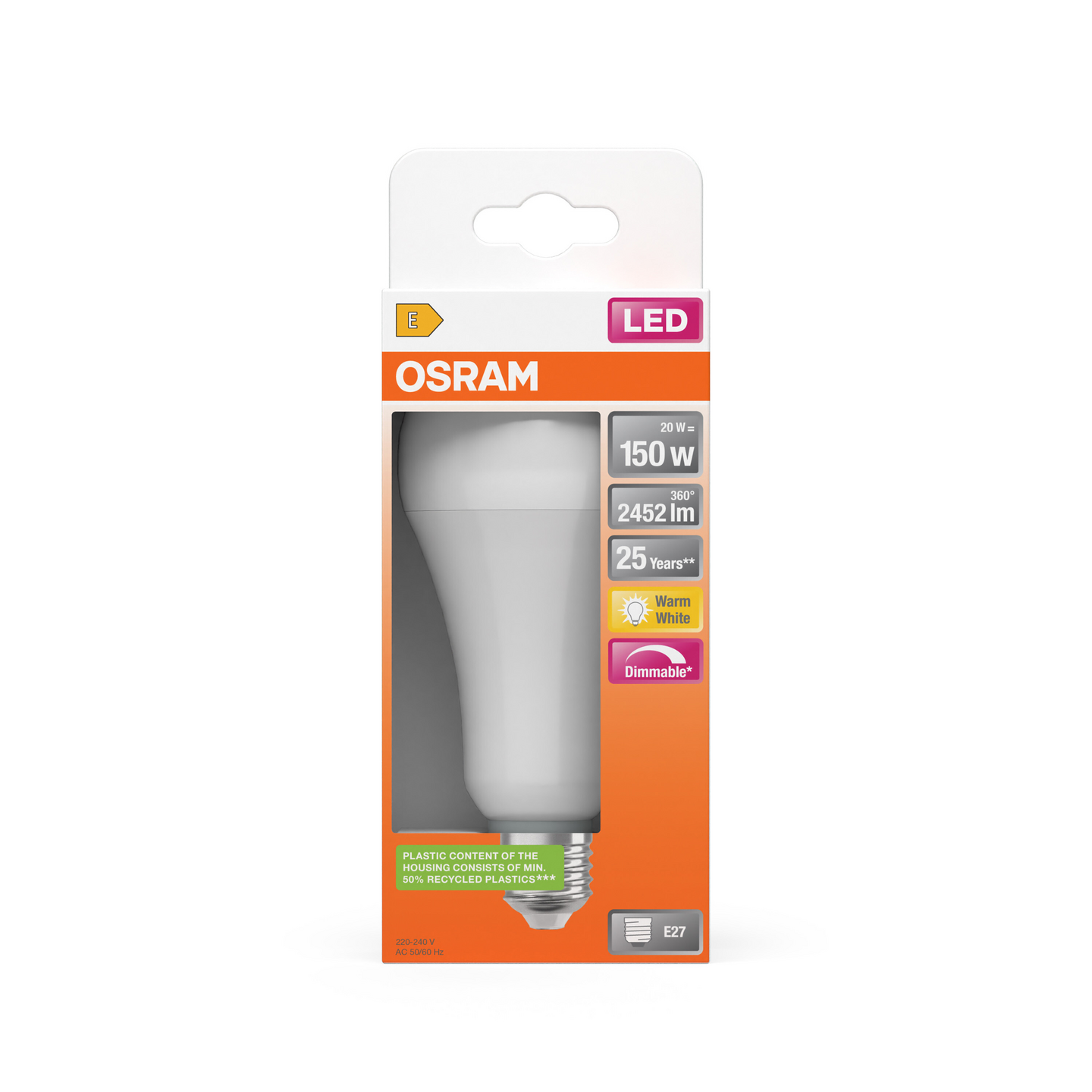 LED CLASSIC A OSRAM 150 21 W/2700K E27