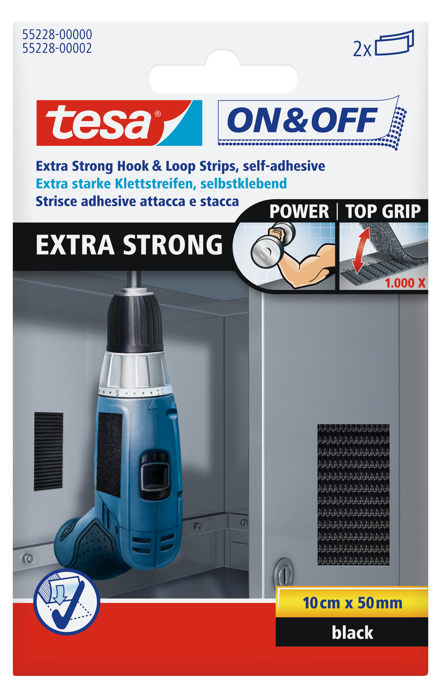 BORRELÅSTAPE 50MM X 100MM SORT