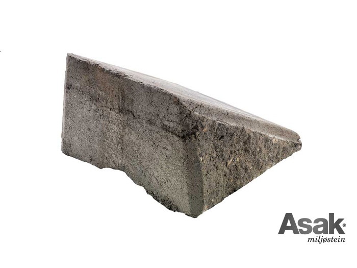 Støttemur Mini Exclusive Gråmix Skrå avslutning - Asak