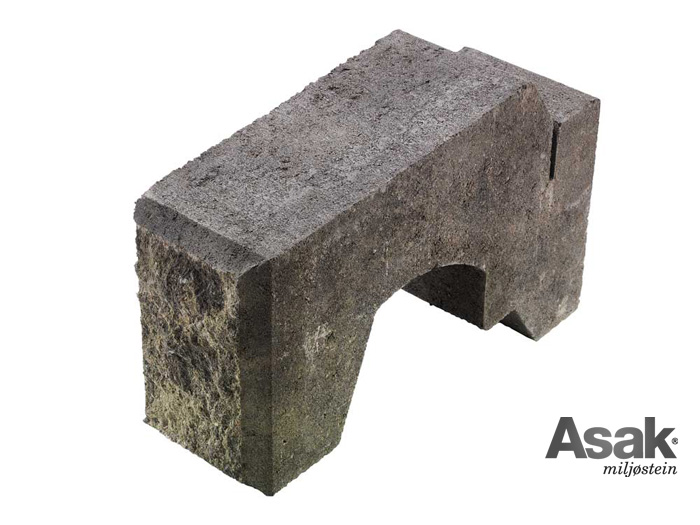 Støttemur Mini Exclusive 1/2 Gråmix - Asak