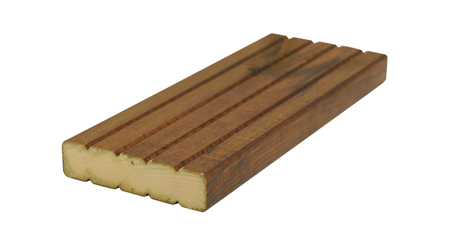 Terrassebord V Rillet 28x120 Furu Royalimpregnert Brun - Alvdal Royal