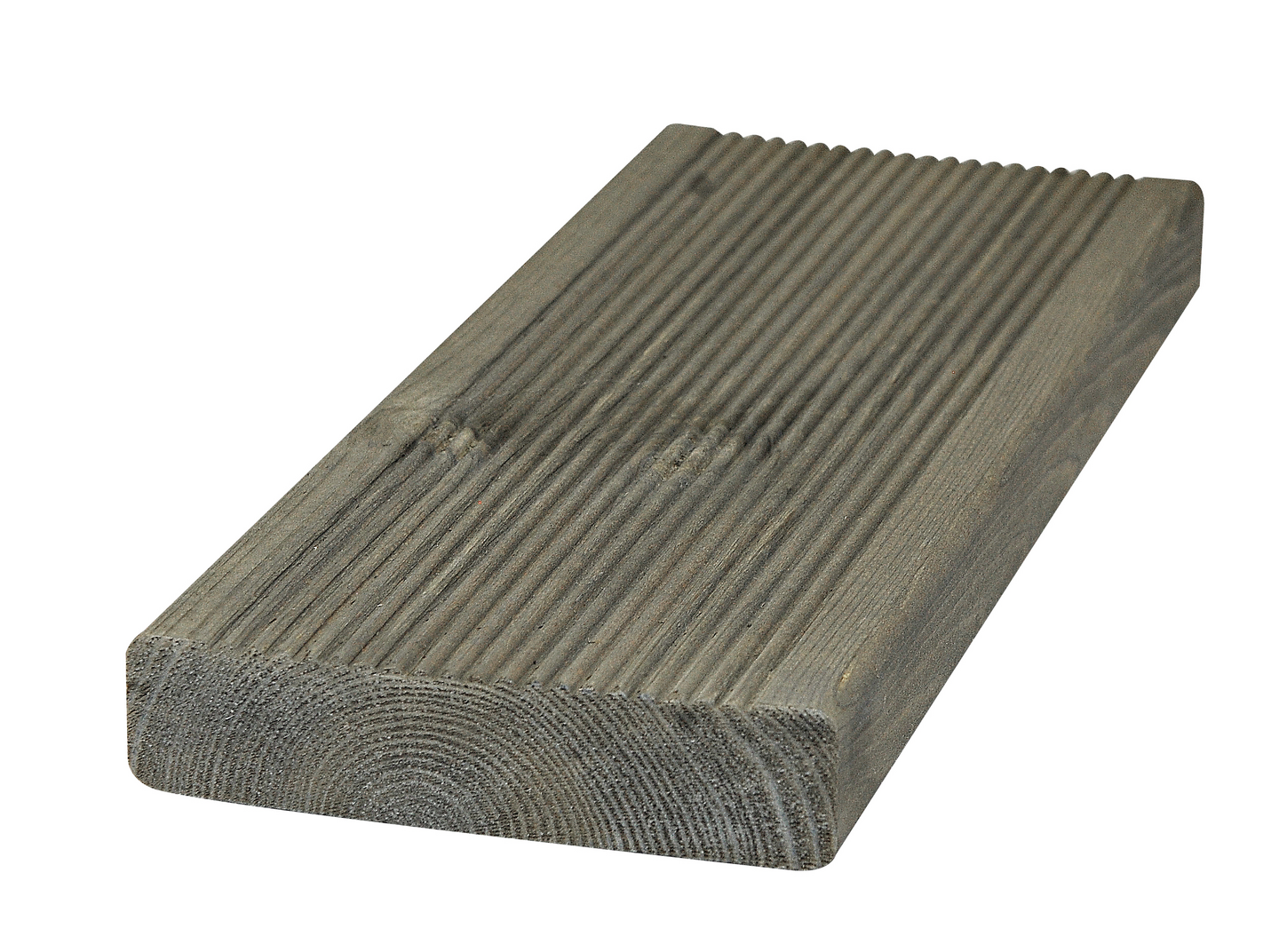 Terrassebord Rillet Duo 28x145 Furu Royalimpregnert Fjellgrå - Alvdal Royal