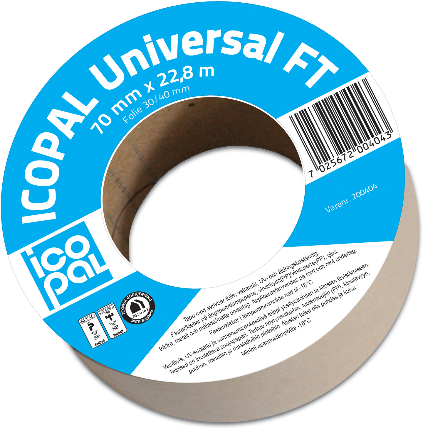 UNIVERSALTAPE FT 70MMX22,8LM 30/40